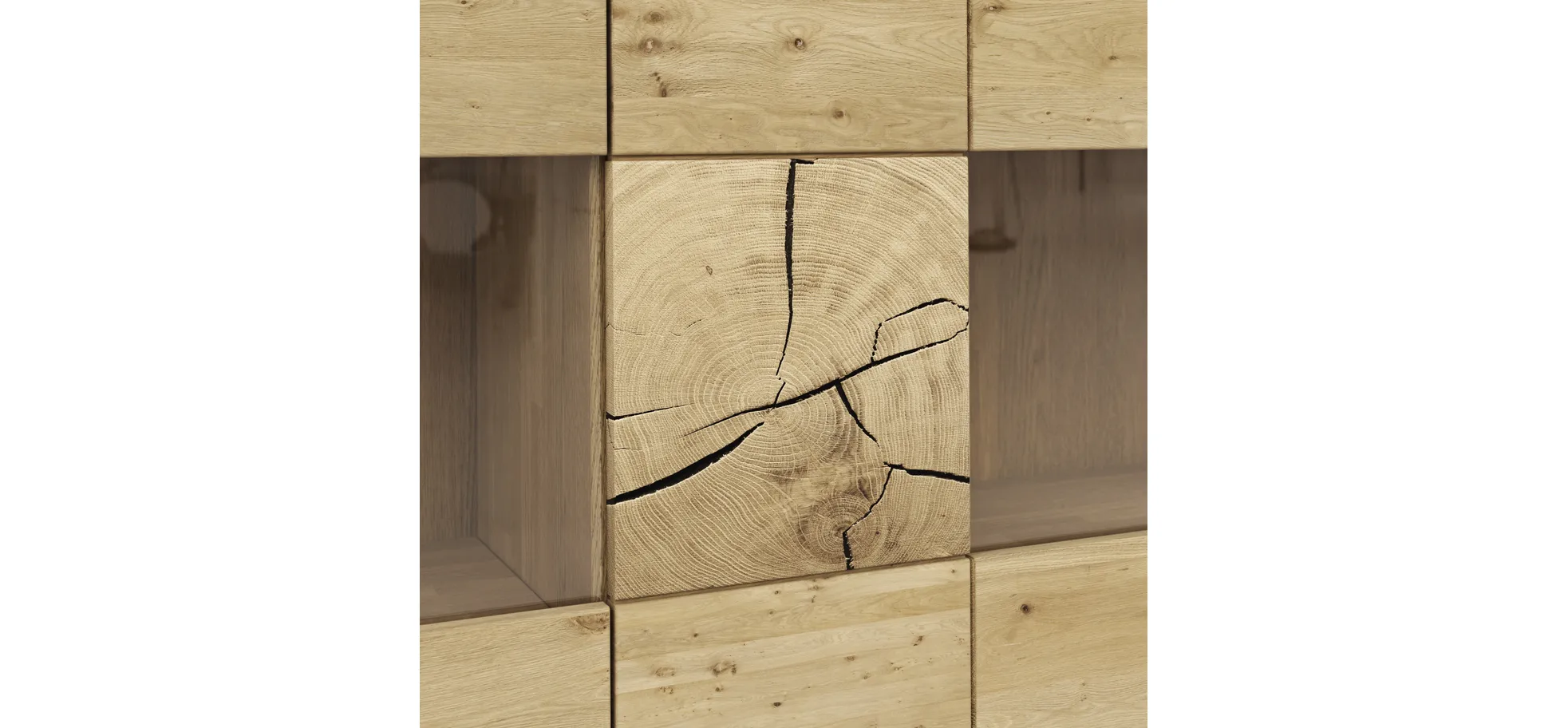 Highboard Amora - Wildeiche massiv bianco