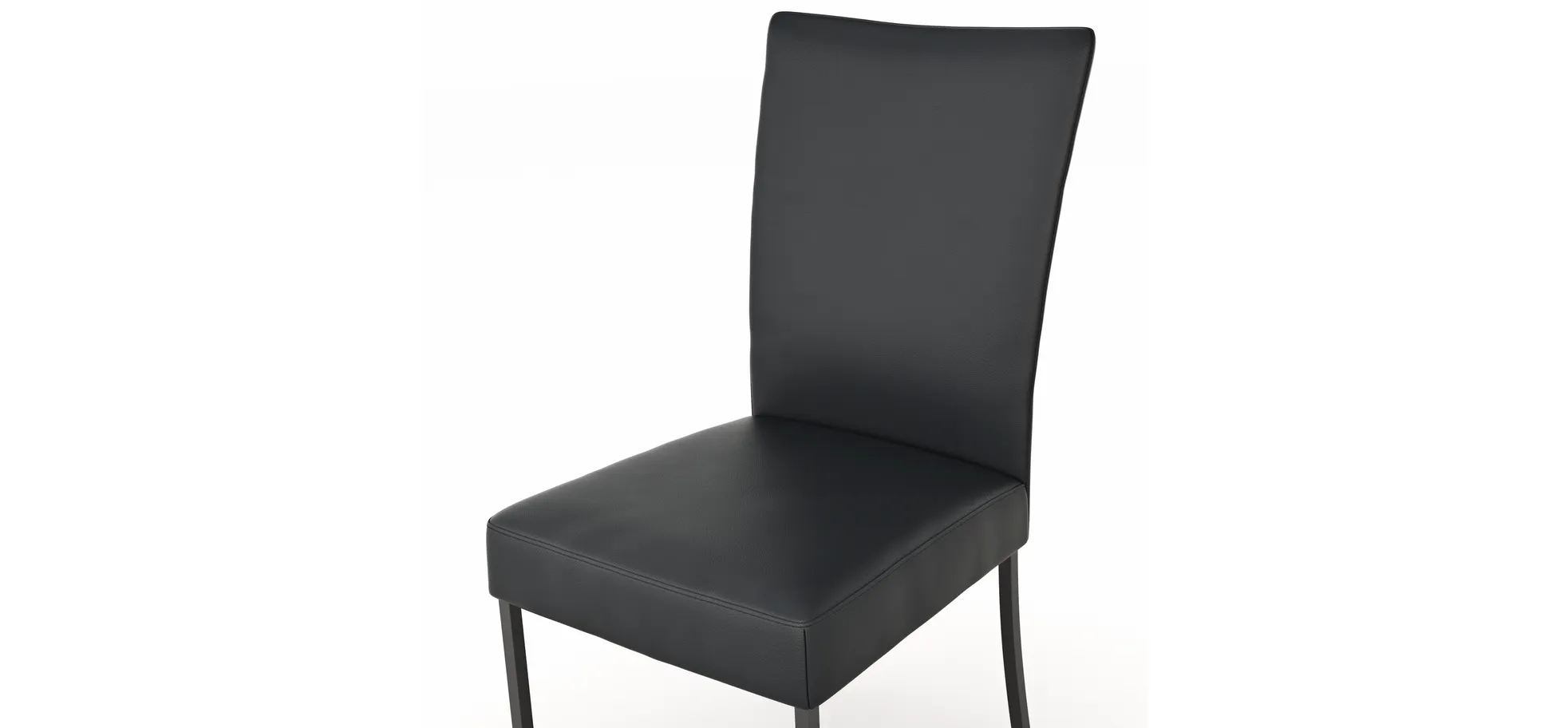 Stuhl Penthouse - Leder, Schwarz, 4 Fuß, Metall, Schwarz