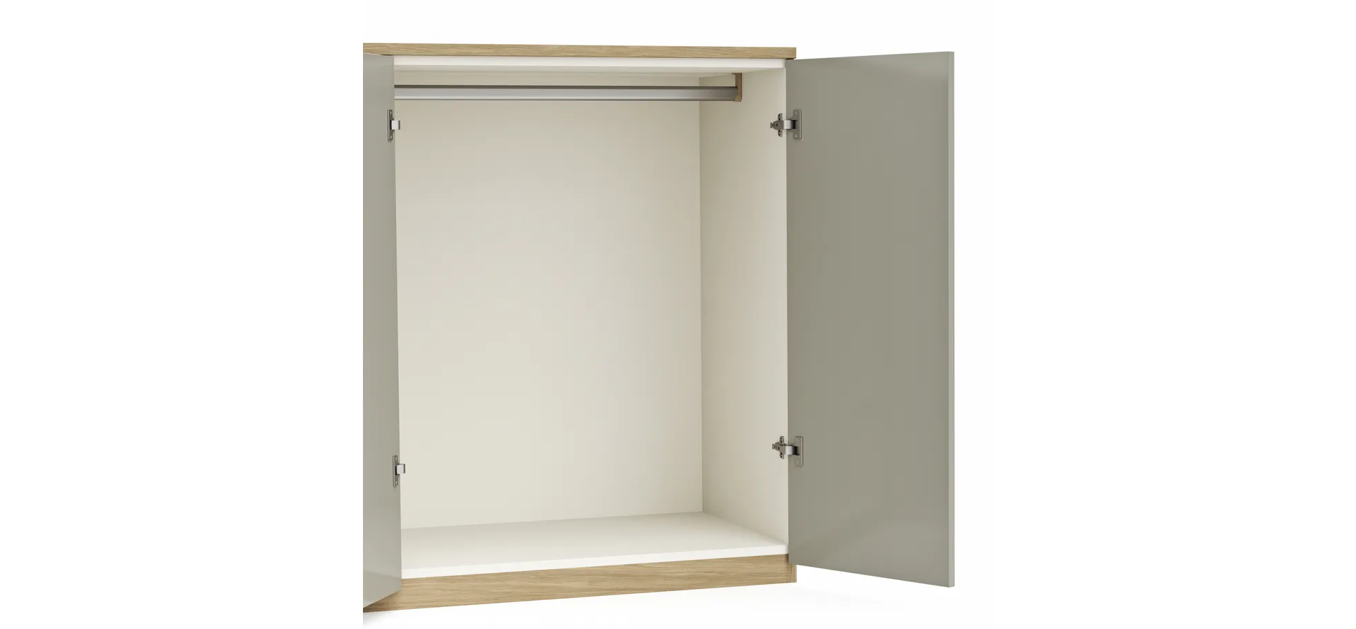 Kommode Viana - Balkeneiche furniert, Taupe