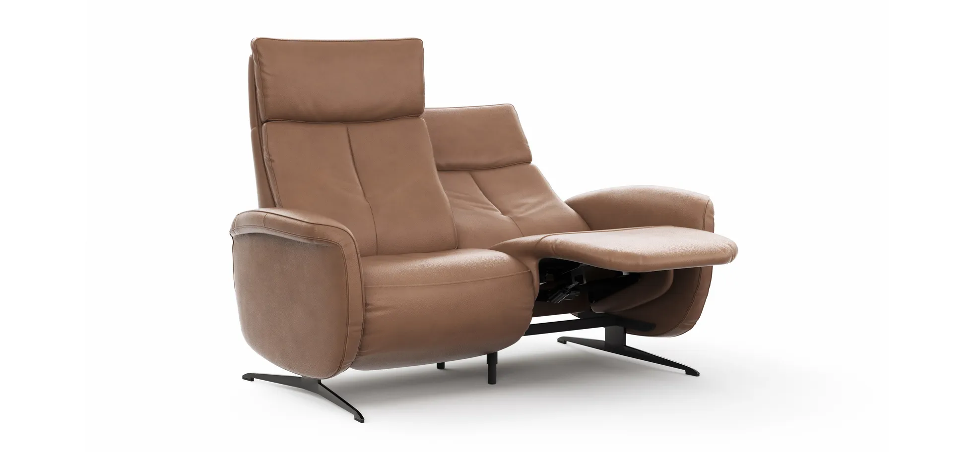 Sofa Sitz.Konzept Sofa - 2,5-Sitzer inkl. Relaxfunktion (motorisch) und Kopfteilverstellung, Leder, Cognac