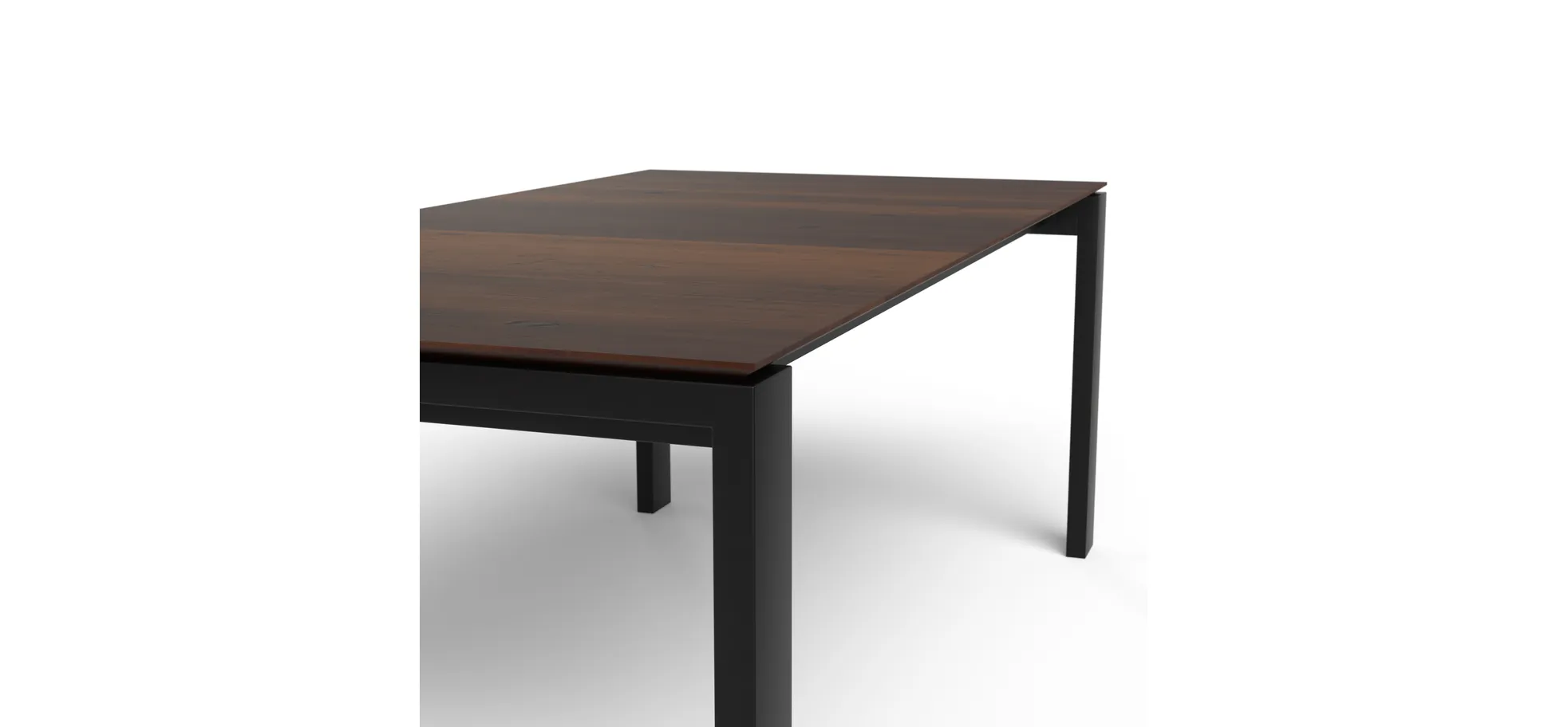 Esstisch 3400 - ausziehbar, LB ca. 200x100 cm, Nussbaum massiv
