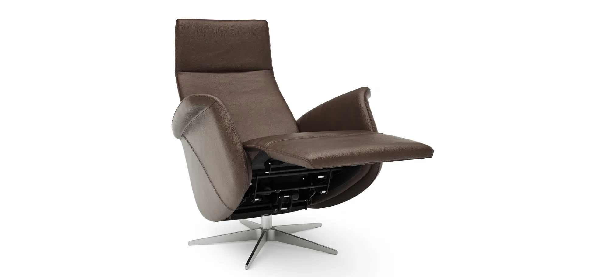 Relaxsessel Girona -  Relaxfunktion (motorisch), Leder, Dunkelbraun