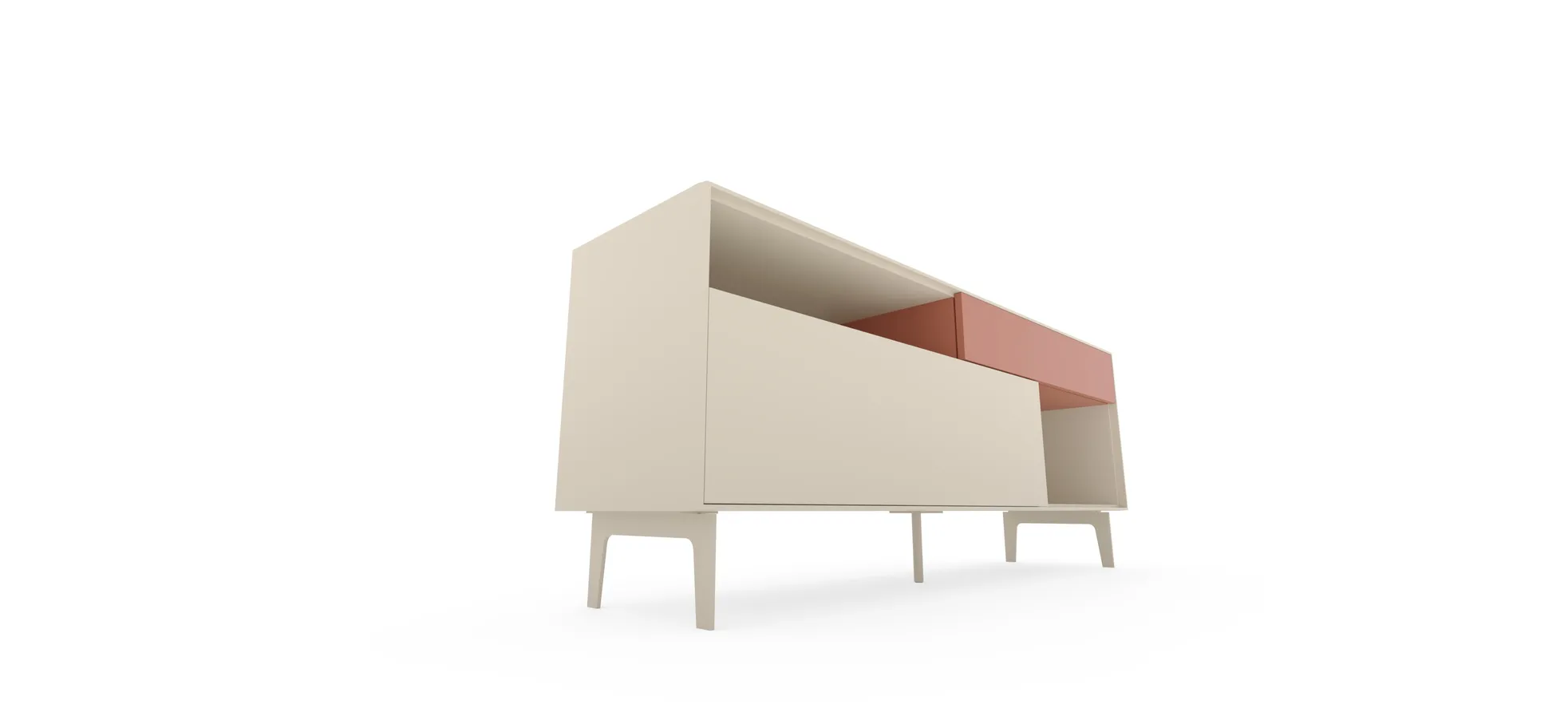 Sideboard Colore - B ca. 180 cm, Lack, Kaschmir
