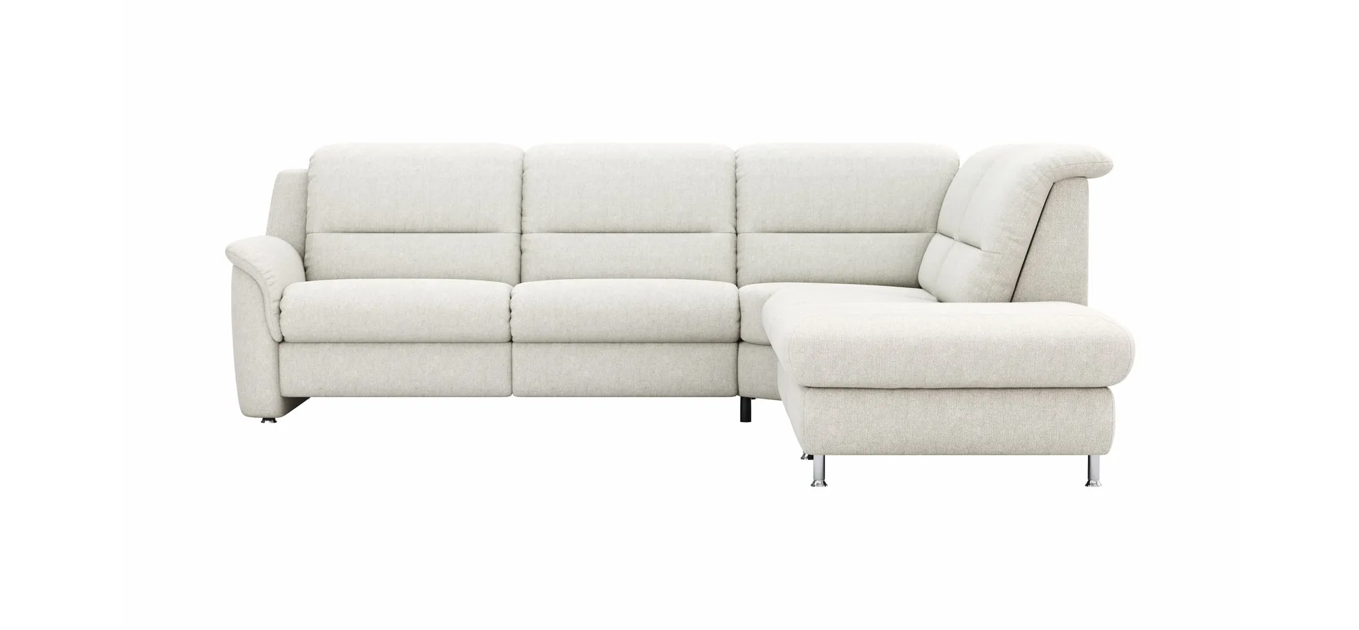 Ecksofa Cornella Classic - 2-Sitzer mit Ecke rechts, Stoff, Creme 117988