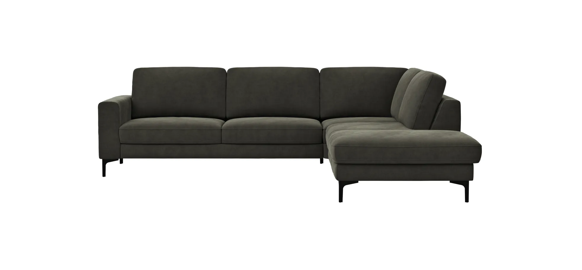 Ecksofa Oviedo - Ecke links mit 2,5-Sitzer, Stoff, Braungrün 102378
