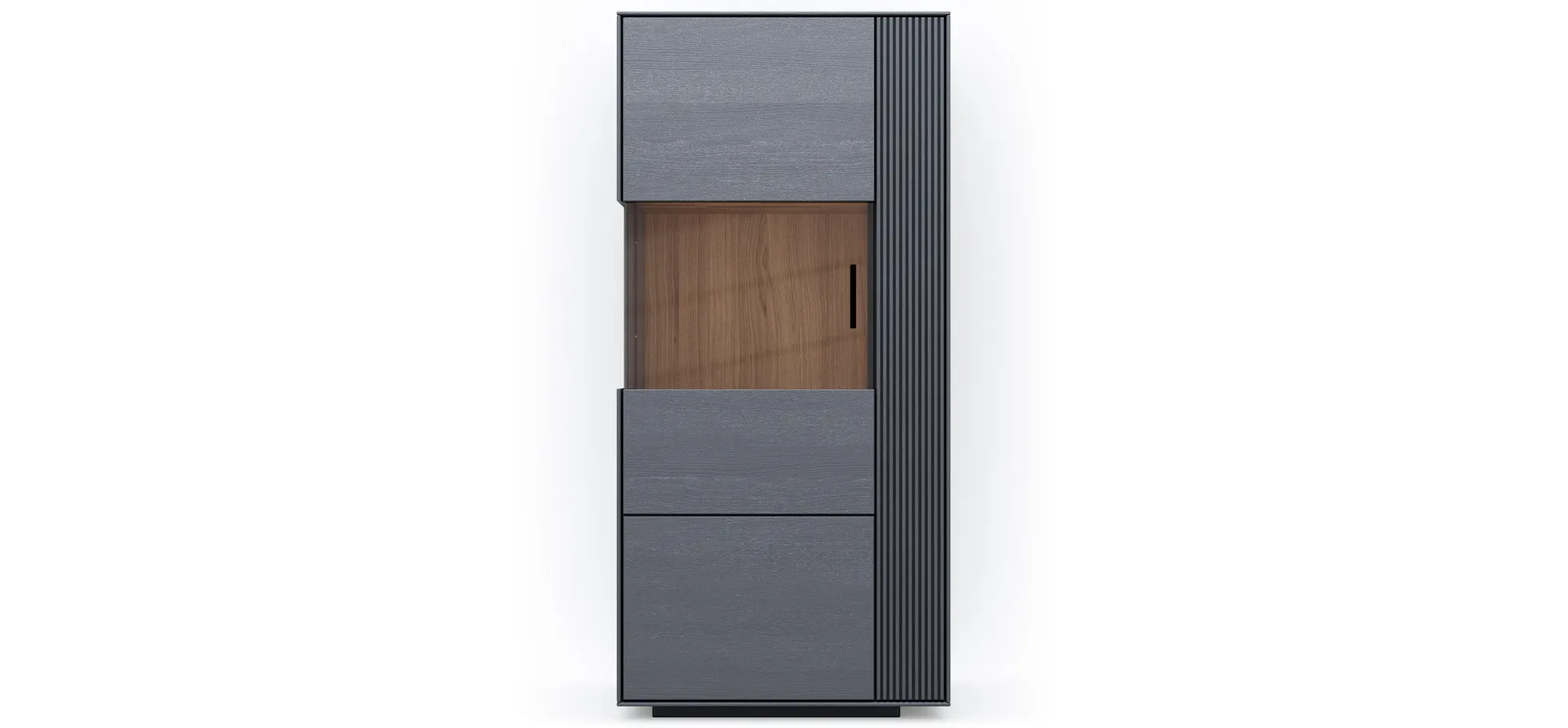 Vitrine Estana - Eiche massiv, Anthrazit