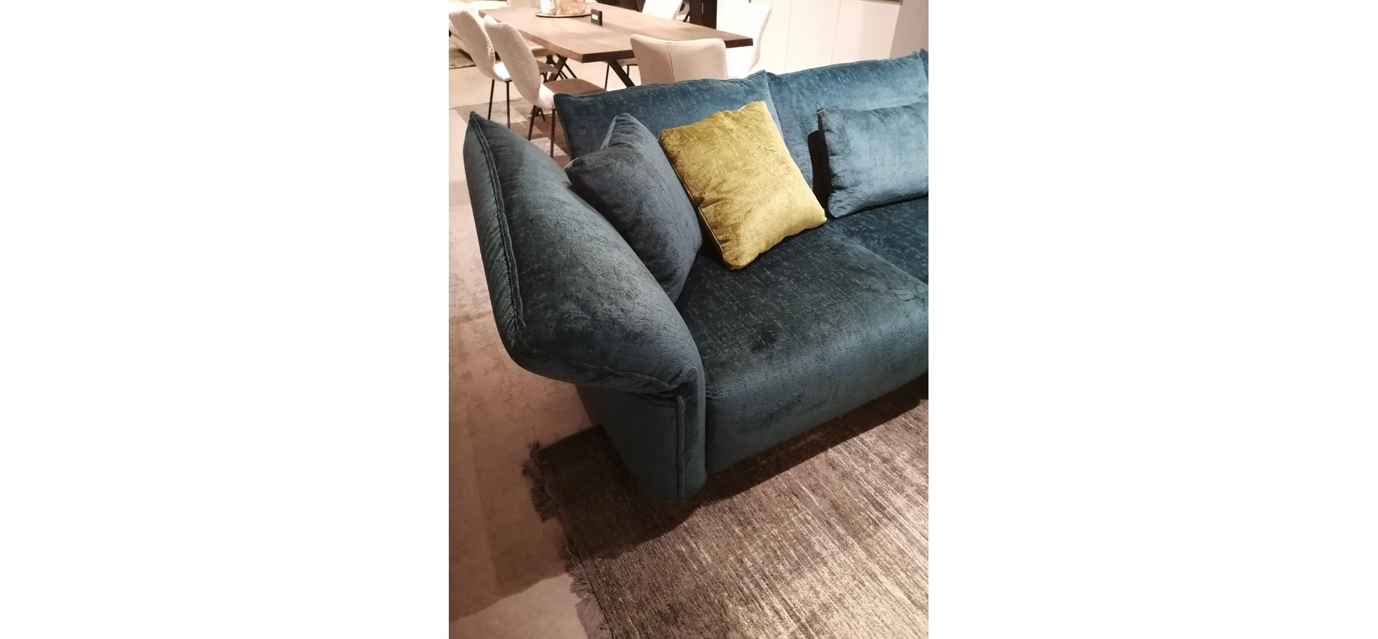 Ecksofa Motone - 2,5-Sitzer, Trapezsofa rechts, Stoff Türkis