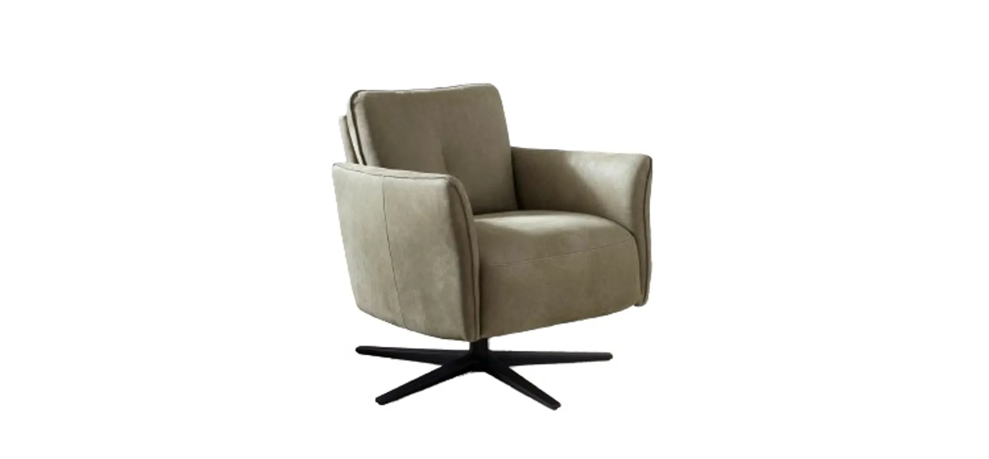 Sessel Amadena - Leder, Olivgrün 145991