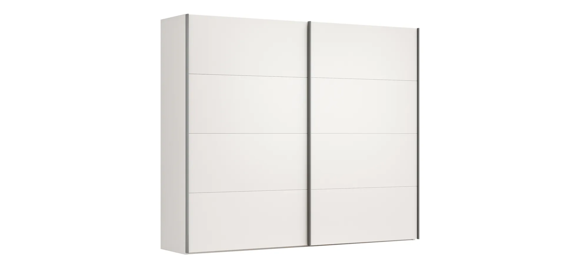 Schwebetürenschrank Viana - B ca. 271 cm, Lack, Weiß 120126
