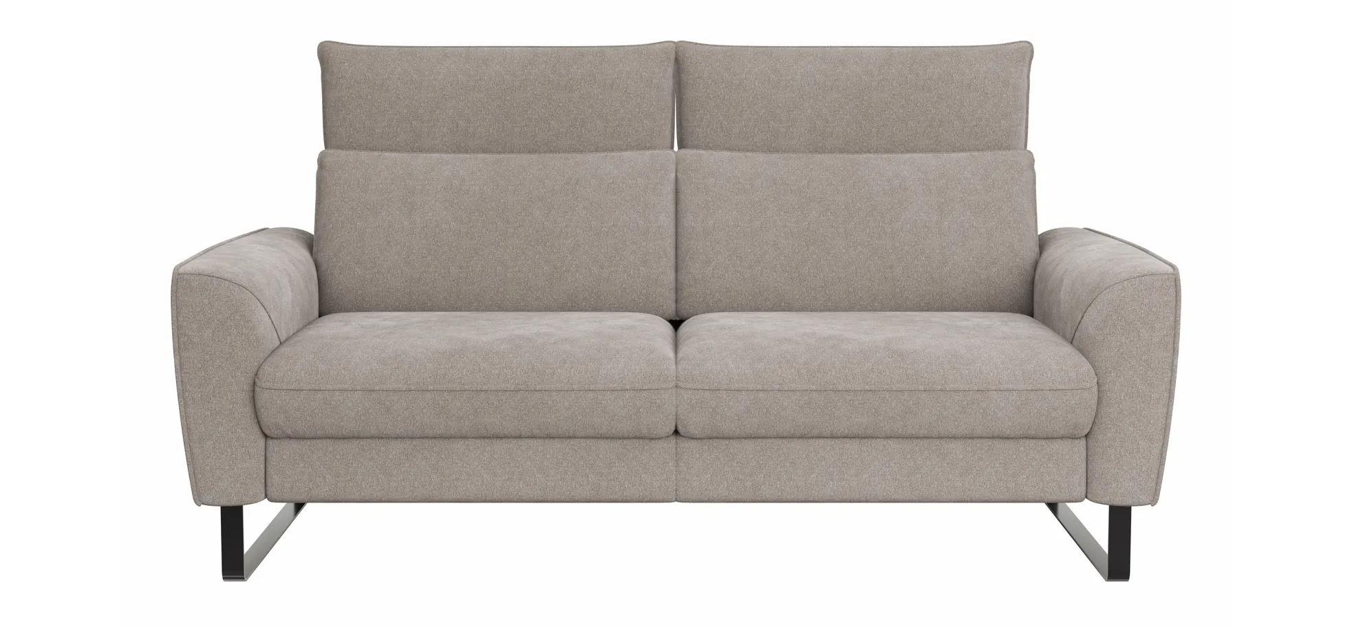 Sofa Avela - 2-Sitzer inkl. Kopfteil verstellbar, Stoff, Bisquit 1291430337