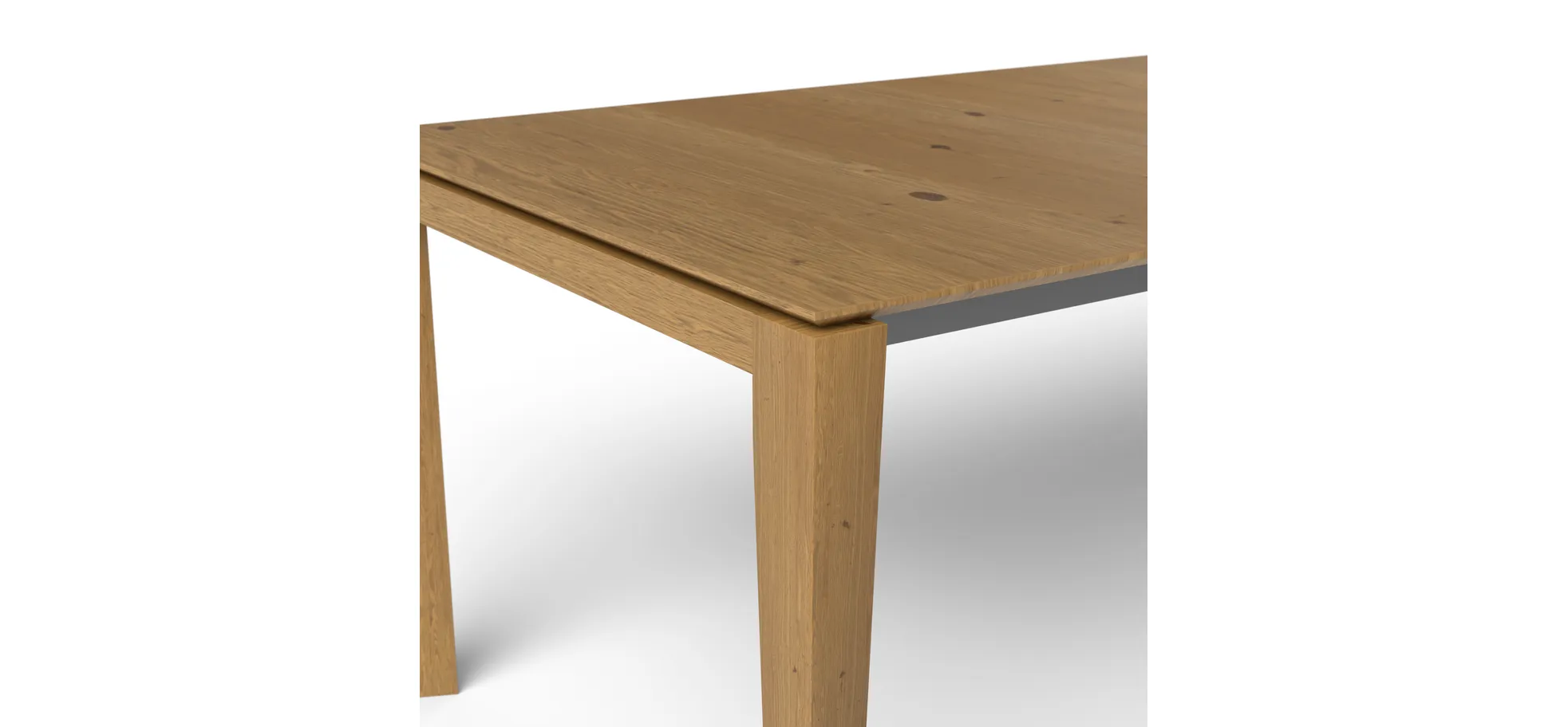 Esstisch 3400 - ausziehbar, LB ca. 200x100 cm, Asteiche massiv, Geölt, Gedrehter Fuss