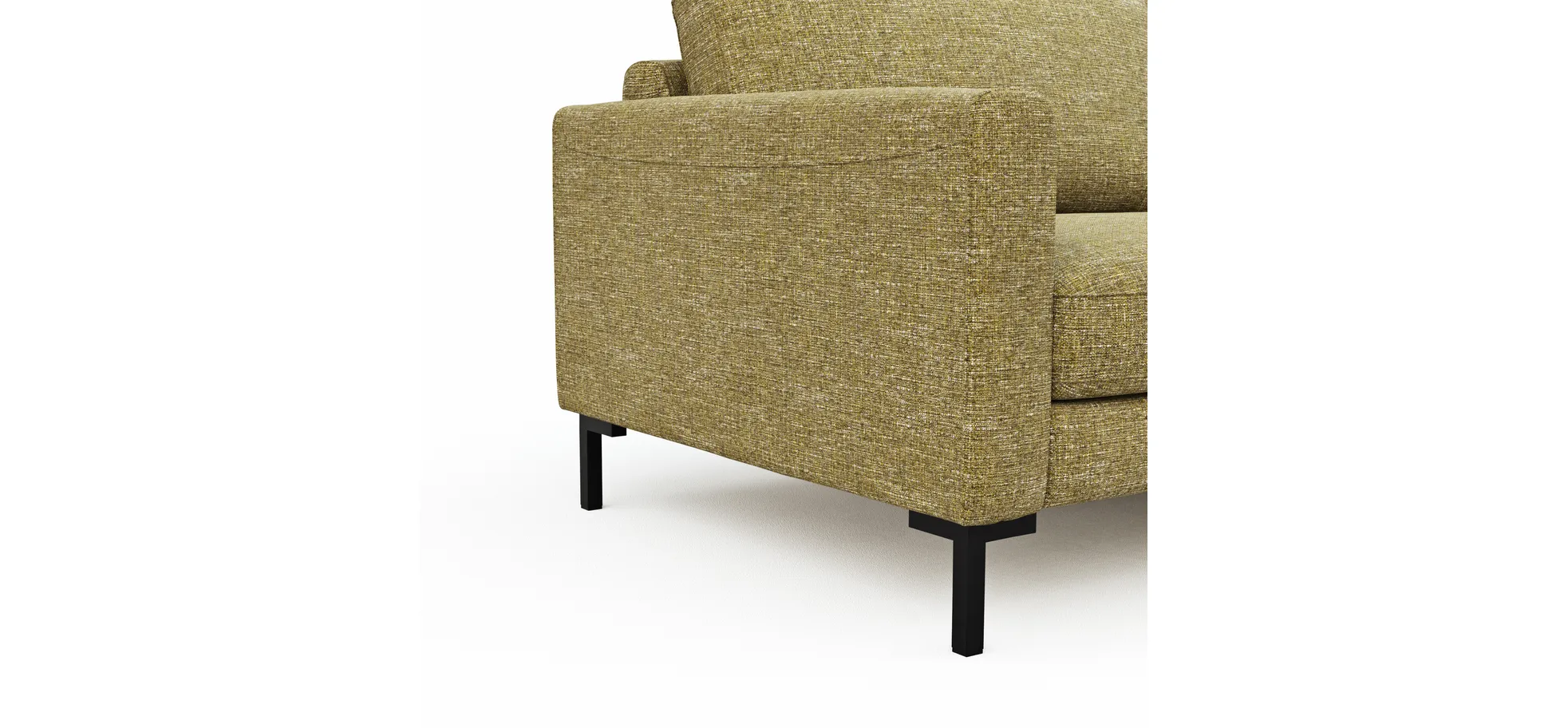 Ecksofa Oviedo - 1,5-Sitzer mit Ecke rechts, Stoff, Senfgelb