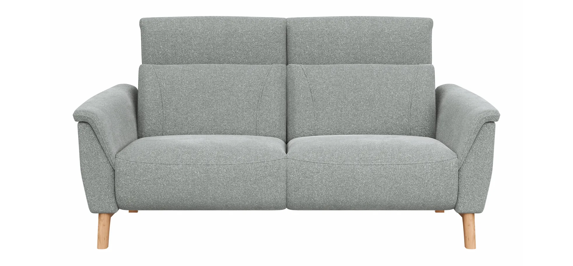 Sofa Nevin - 2,5-Sitzer inkl. Kopfpolsterverstellung, Stoff, Silbergrau 3028410