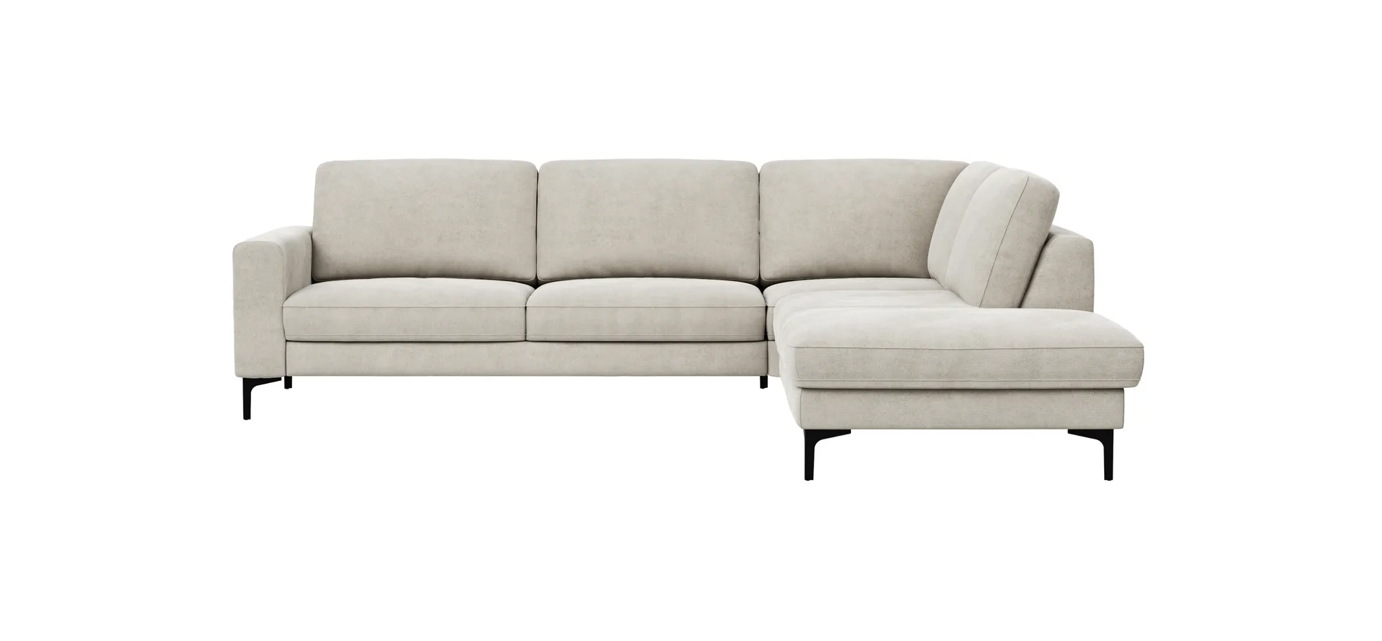 Ecksofa Oviedo - Ecke links mit 2,5-Sitzer, Stoff, Natur 102380