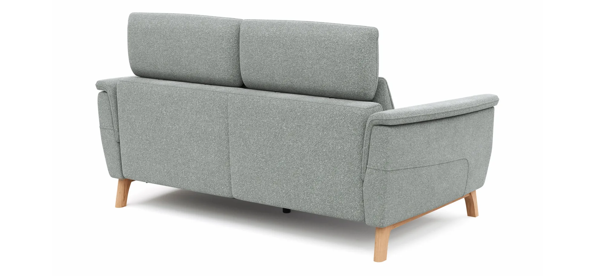 Sofa Nevin - 2,5-Sitzer inkl. Sitzvorzug (motorisch) und Kopfpolsterverstellung, Stoff, Silbergrau