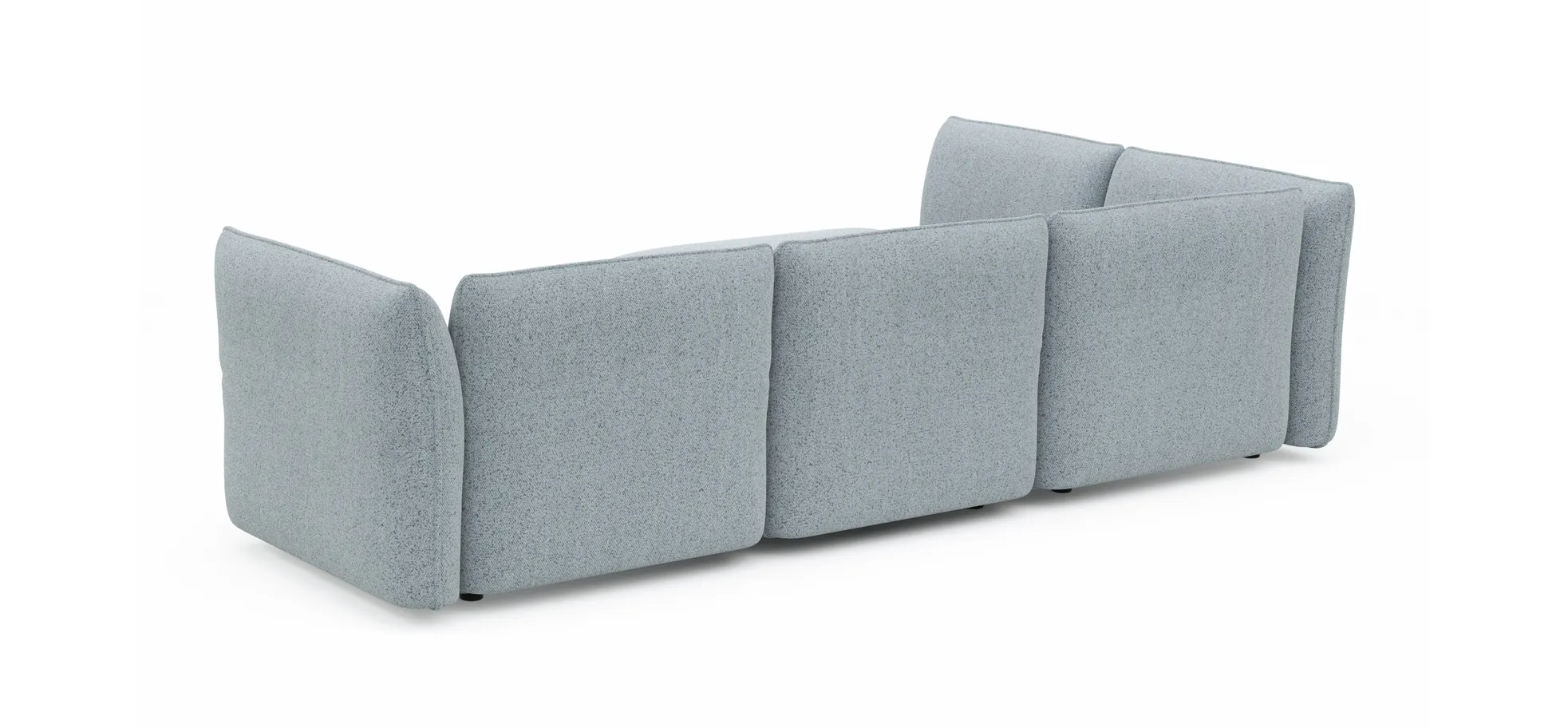 Ecksofa Motone - Ecke links mit 2,5-Sitzer, Stoff, Hellblau