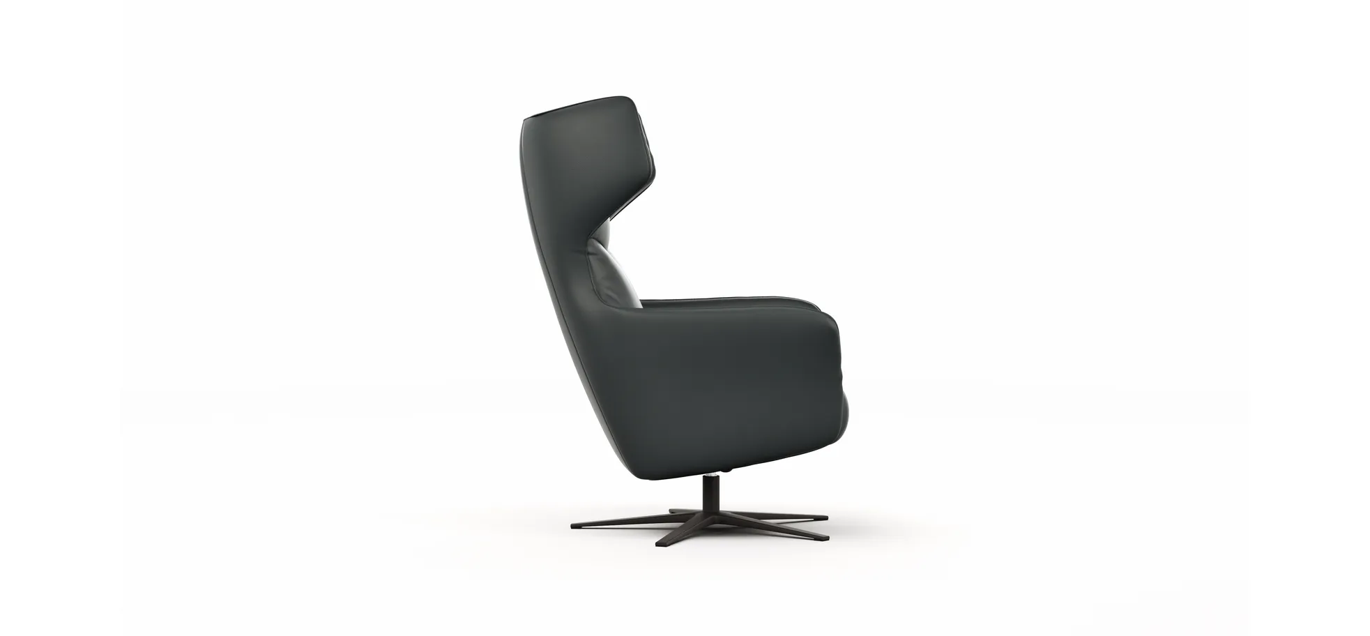 Sessel Noto Relax II - Rückenlehne verstellbar, Leder, schwarz