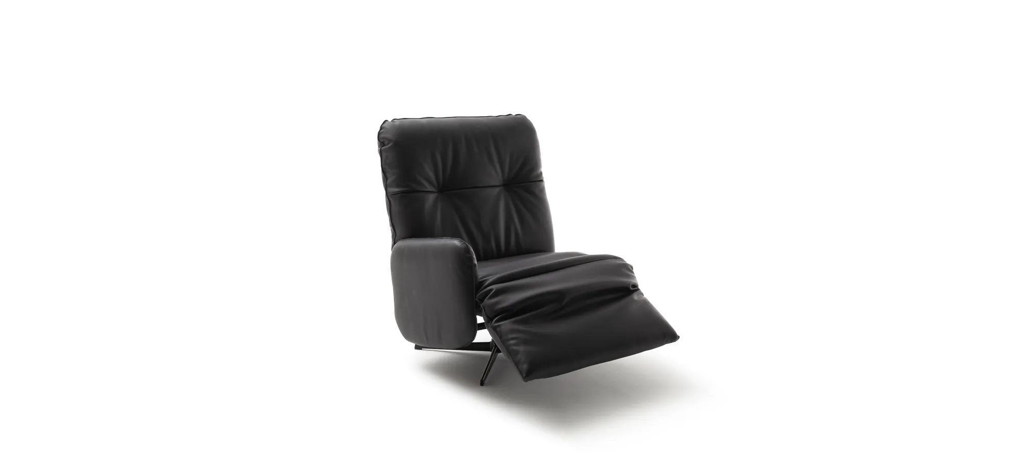 Loungesessel Lovere - Leder, Schwarz, Armlehne links