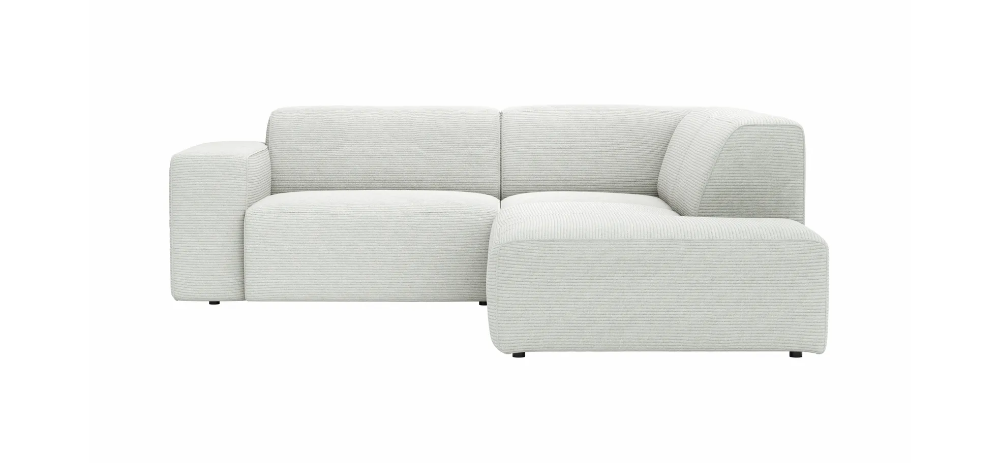 Ecksofa Elementos - 1,5-Sitzer links mit Ecke rechts, Stoff, Weiß 10507620
