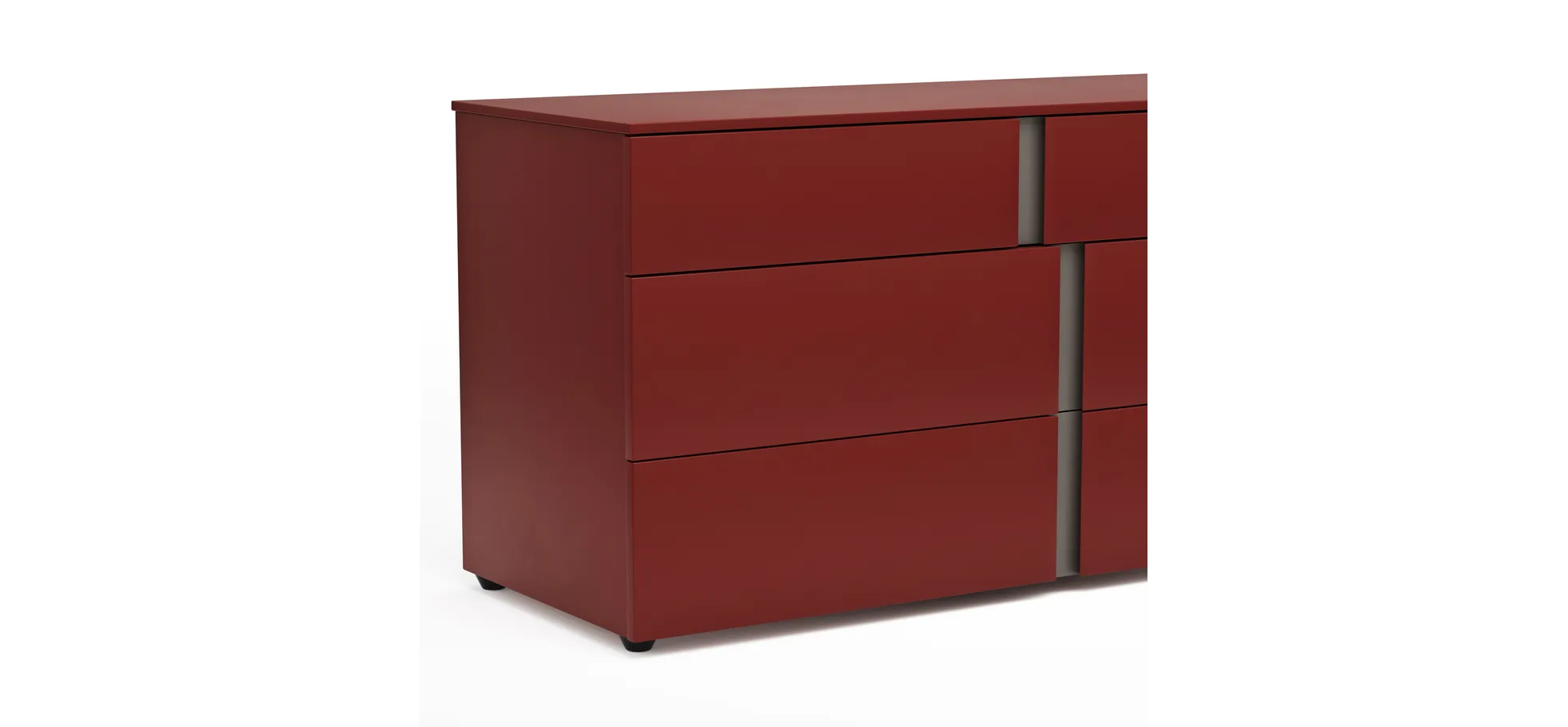 Kommode Loretto - BHT ca. 127x70x51 cm, Lack matt, Bordeaux