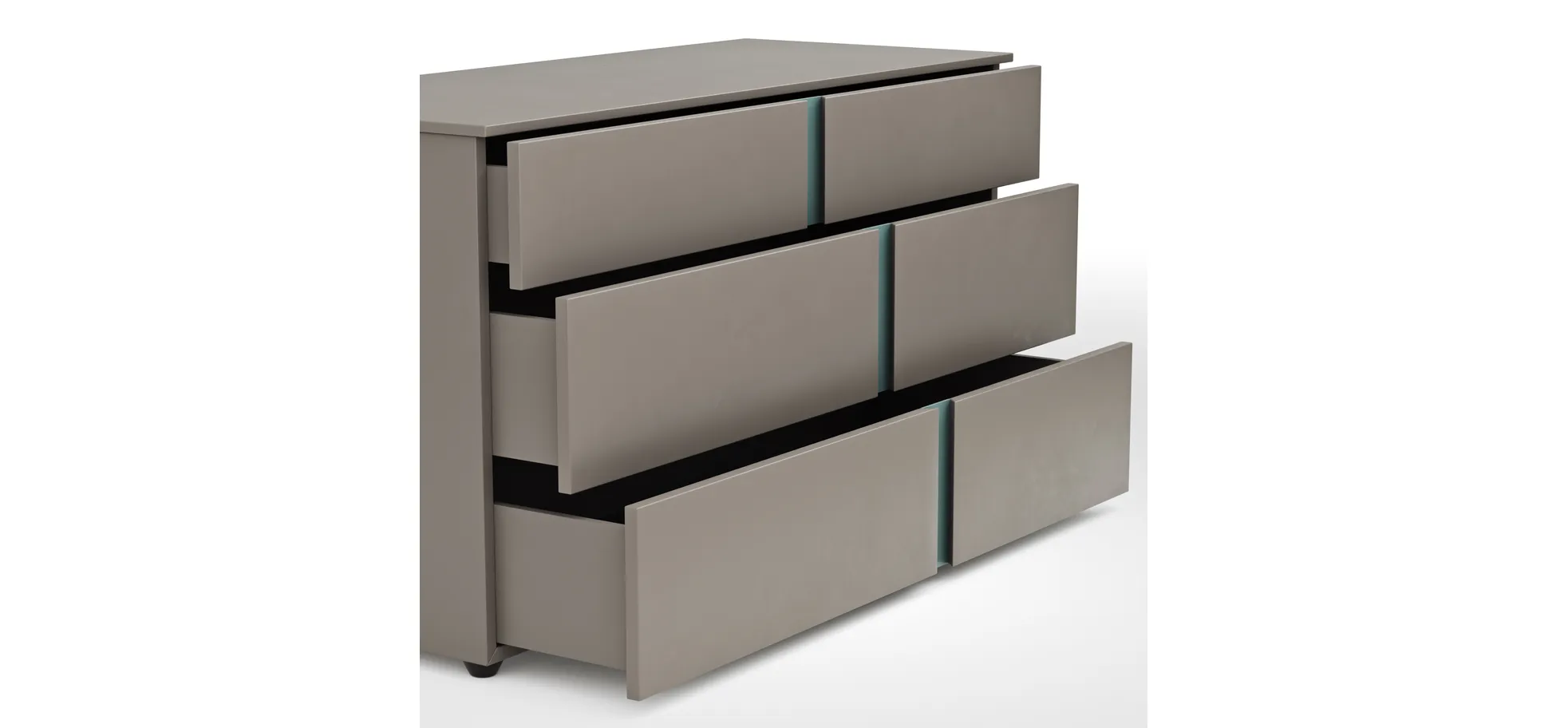 Kommode Loretto - BHT ca, 127x70x51 cm, Lack matt, Steingrau