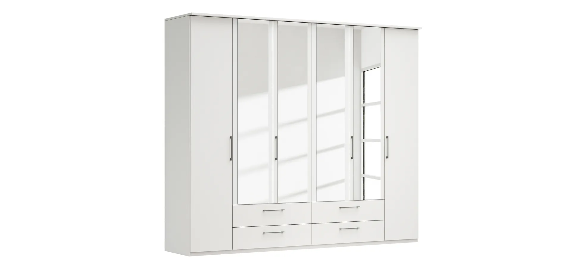 Drehtürenschrank Viana - B. ca. 270 cm, Lack, Weiß 106181