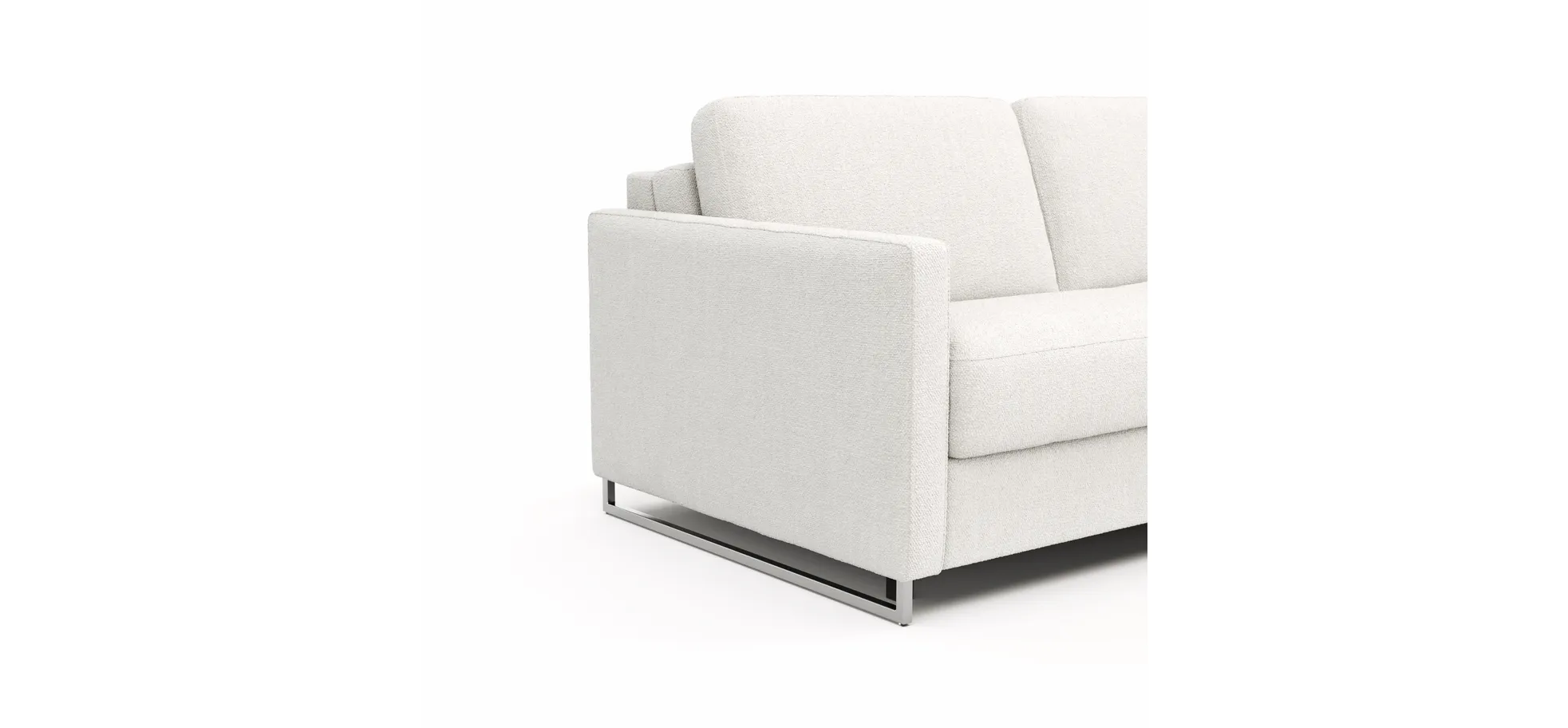 Sofa Nuoro - 2,5-Sitzer inkl. Schlaffunktion, Armlehne mit Kufe, Stoff, Natur