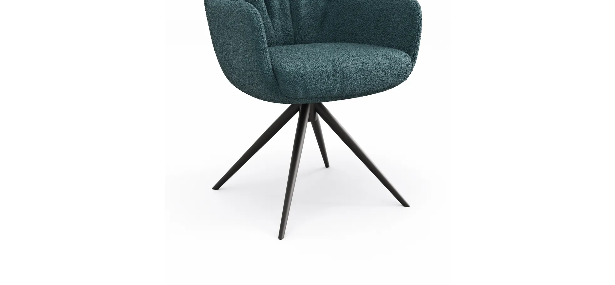 Armlehnstuhl Mis Legere - Boucle, Blau, Stativ, Anthrazit