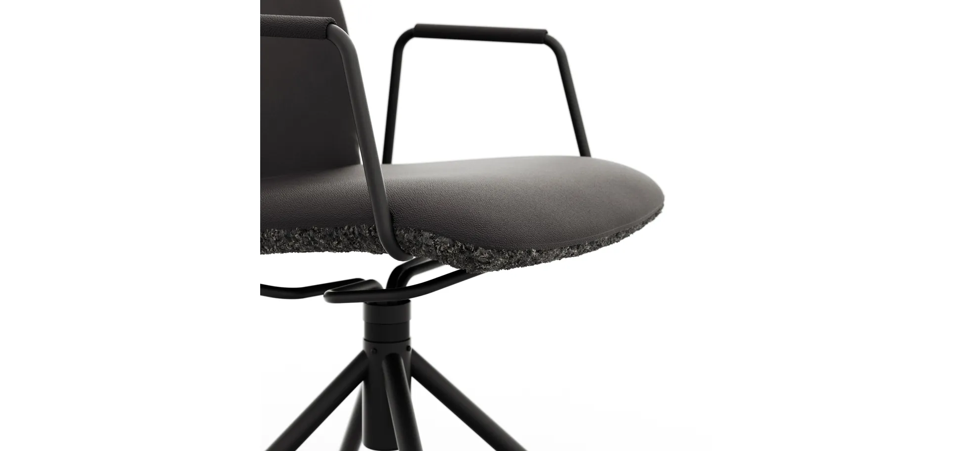 Armlehnstuhl Sedana - drehbar, Stoff, Dunkelgrau