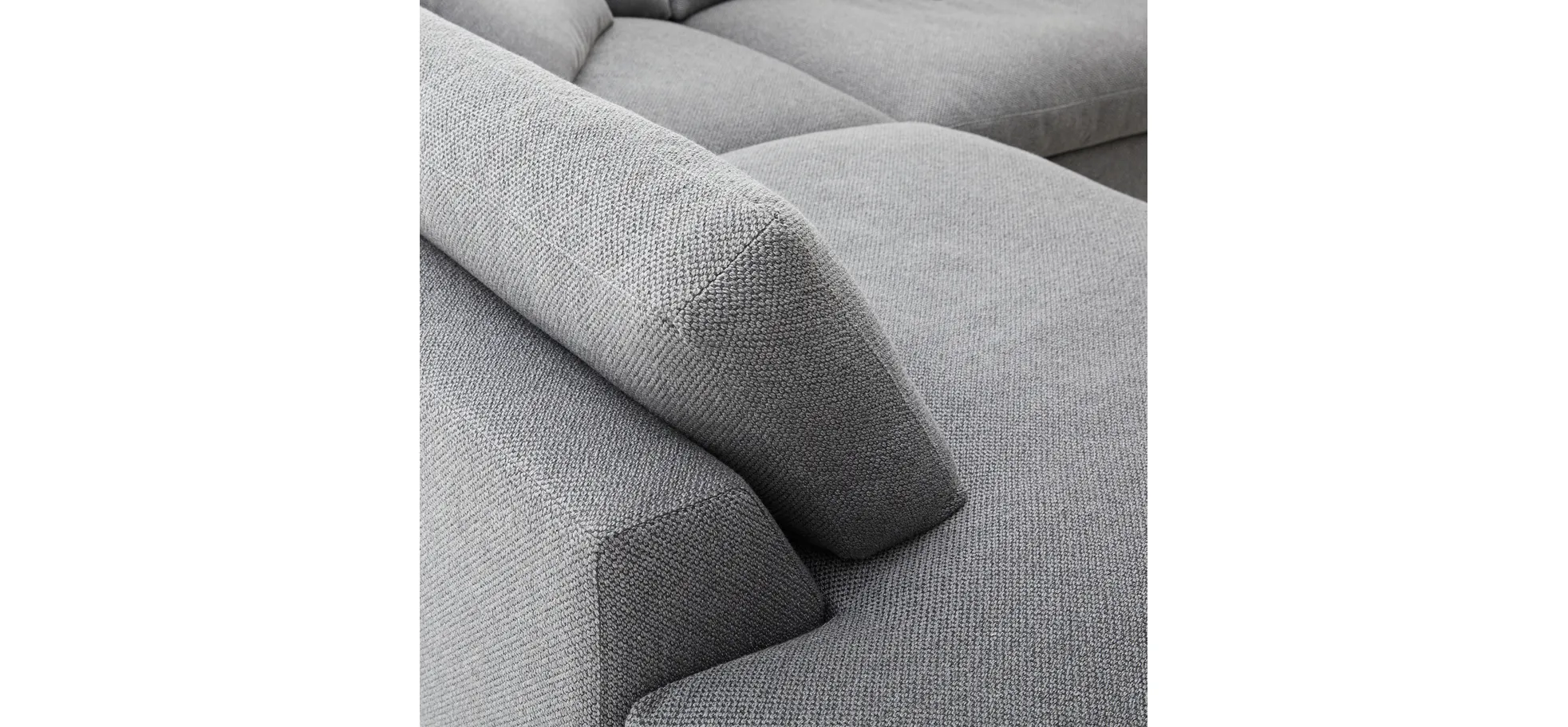 Ecksofa Aprino 3 - Ecke links mit 2,5-Sitzer, Stoff, Grau
