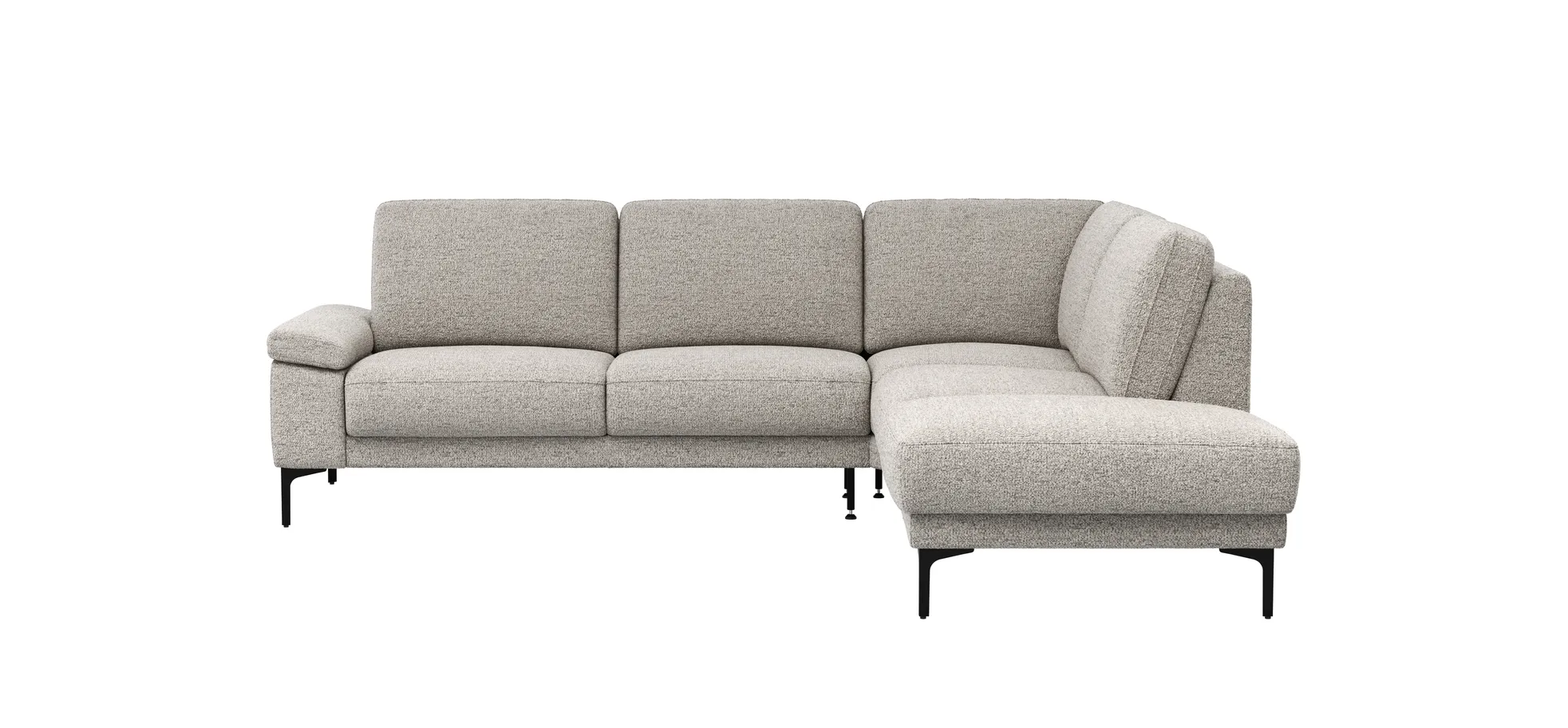Ecksofa Matero - 2-Sitzer mit Ecke rechts, Stoff, Hellgrau 144980