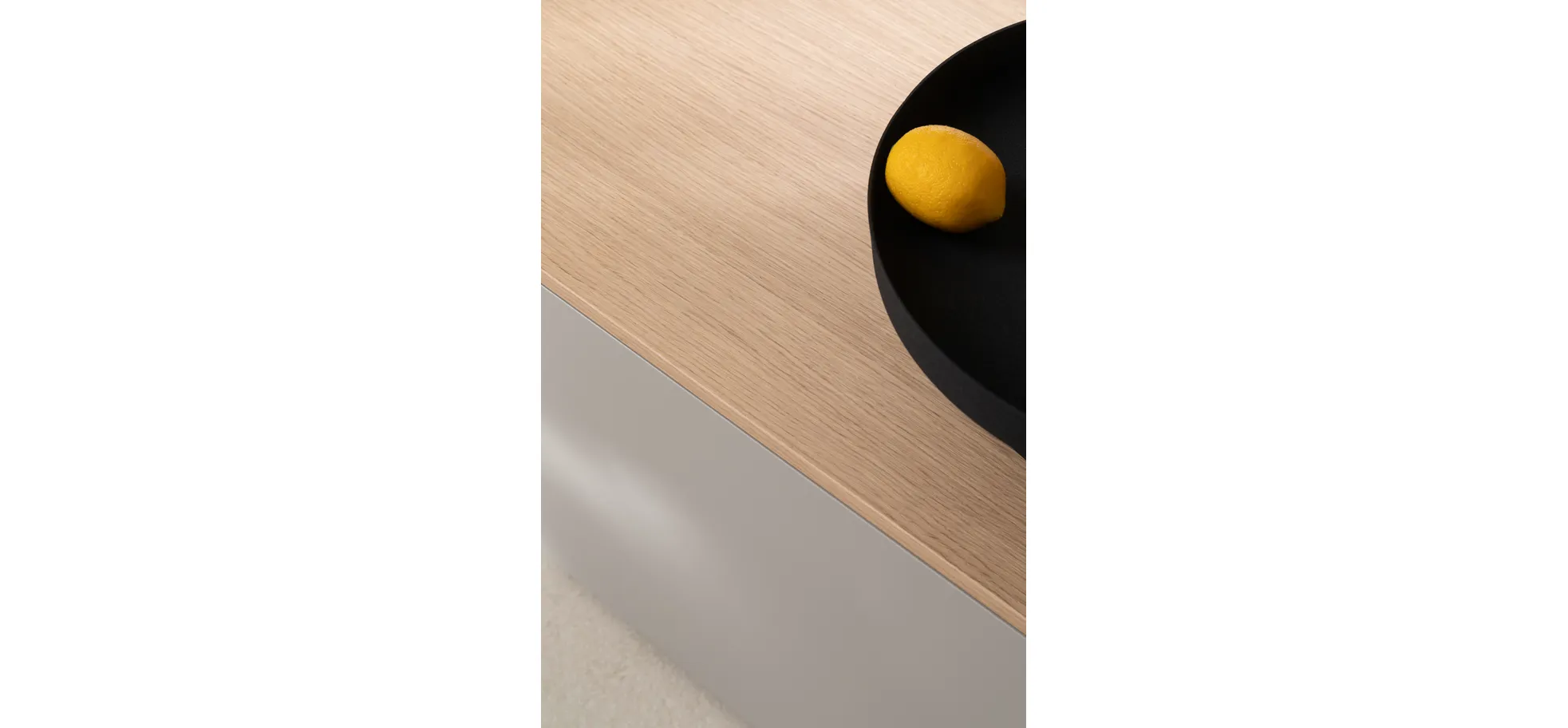 Wohnwand Venzone - B ca. 360 cm, Lack, Hellgrau, Eiche furniert