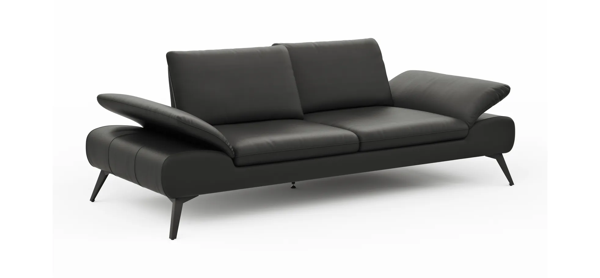 Sofa Collina - 3-Sitzer, Leder, Schwarz