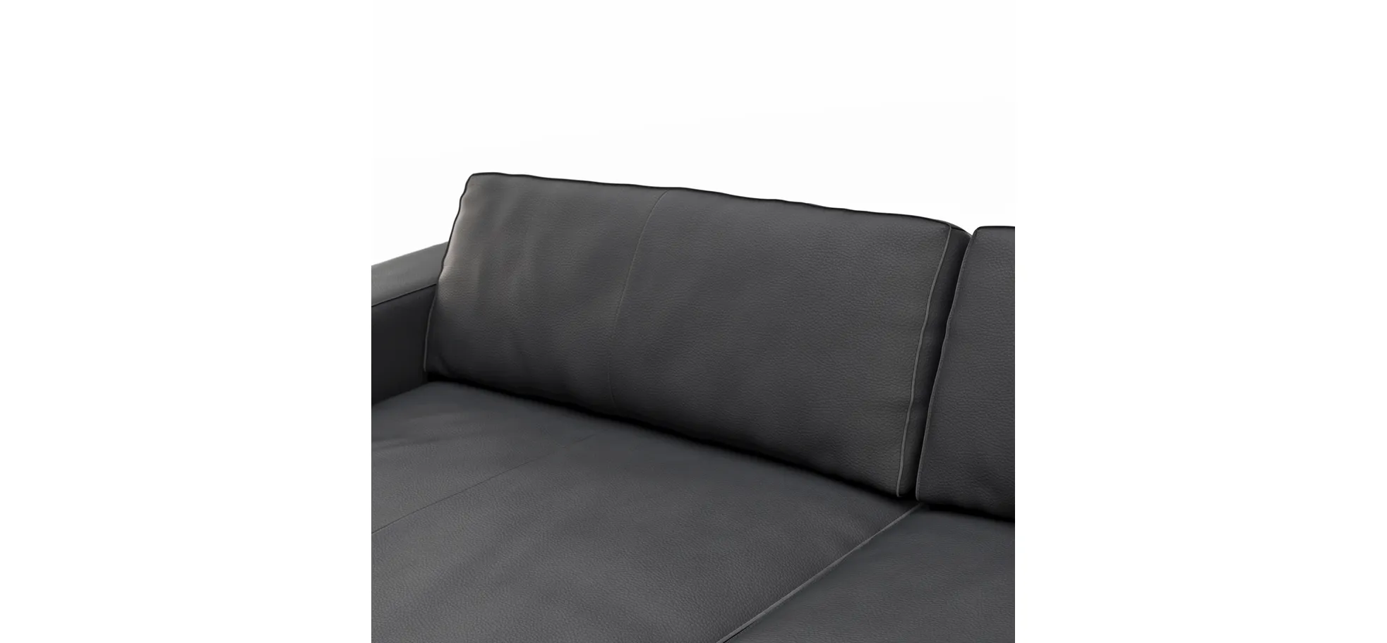 Sofa Aprino 1 - 4-Sitzer XXL, Leder, Schwarz, Armlehne Block