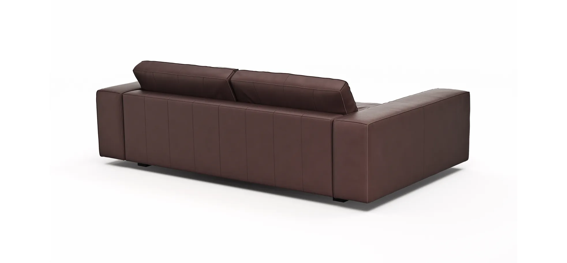 Sofa Aprino 1 - 3,5-Sitzer XXL, Dickleder, Dunkelbraun, Armlehne Block breit