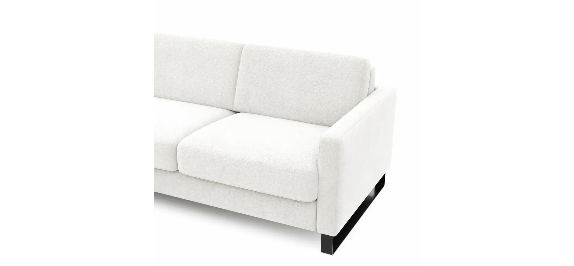 Schlafsofa Laredo - Longchair mit 2-Sitzer rechts inkl. Schlaffunktion mit Bettkasten, Stoff, Graubeige