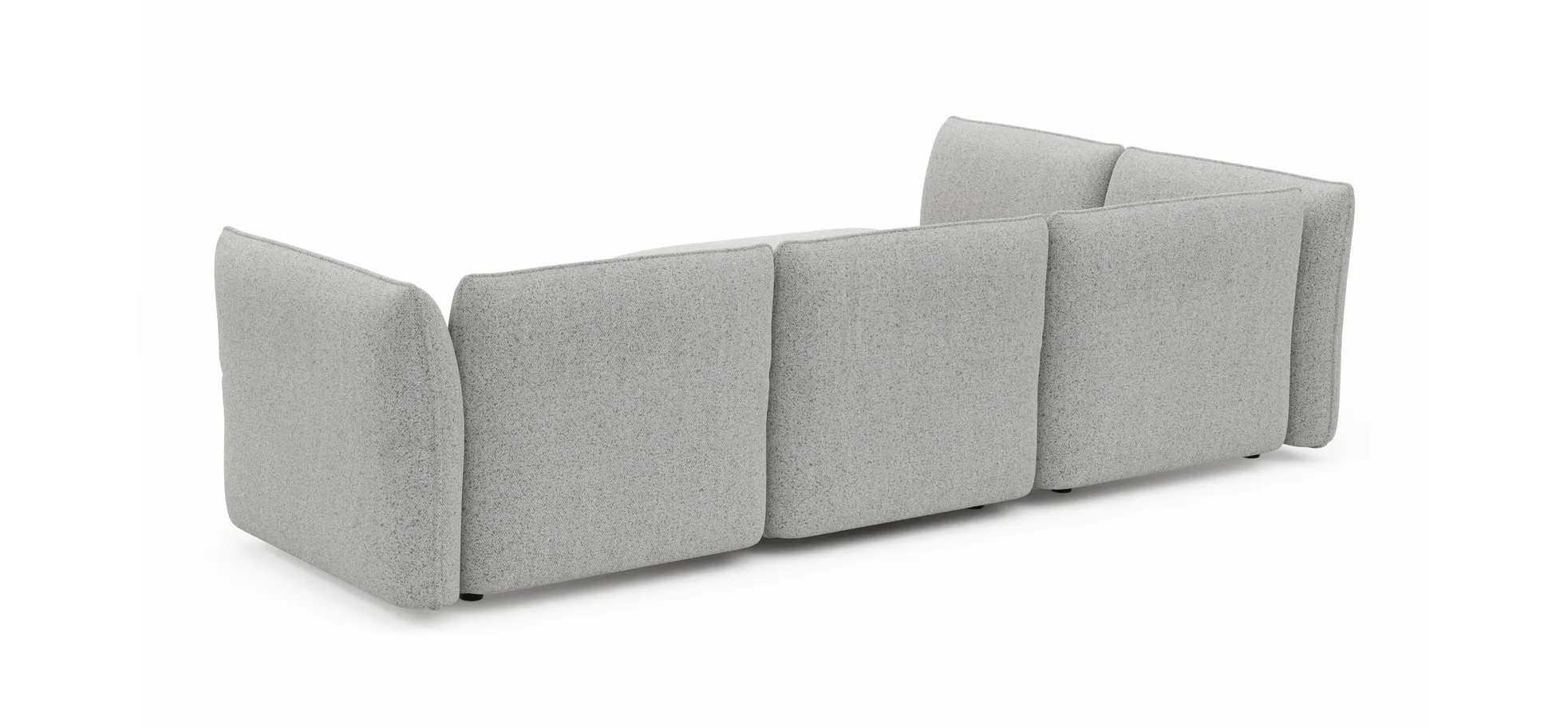 Ecksofa Motone - Ecke links mit 2,5-Sitzer, Stoff, Hellgrau