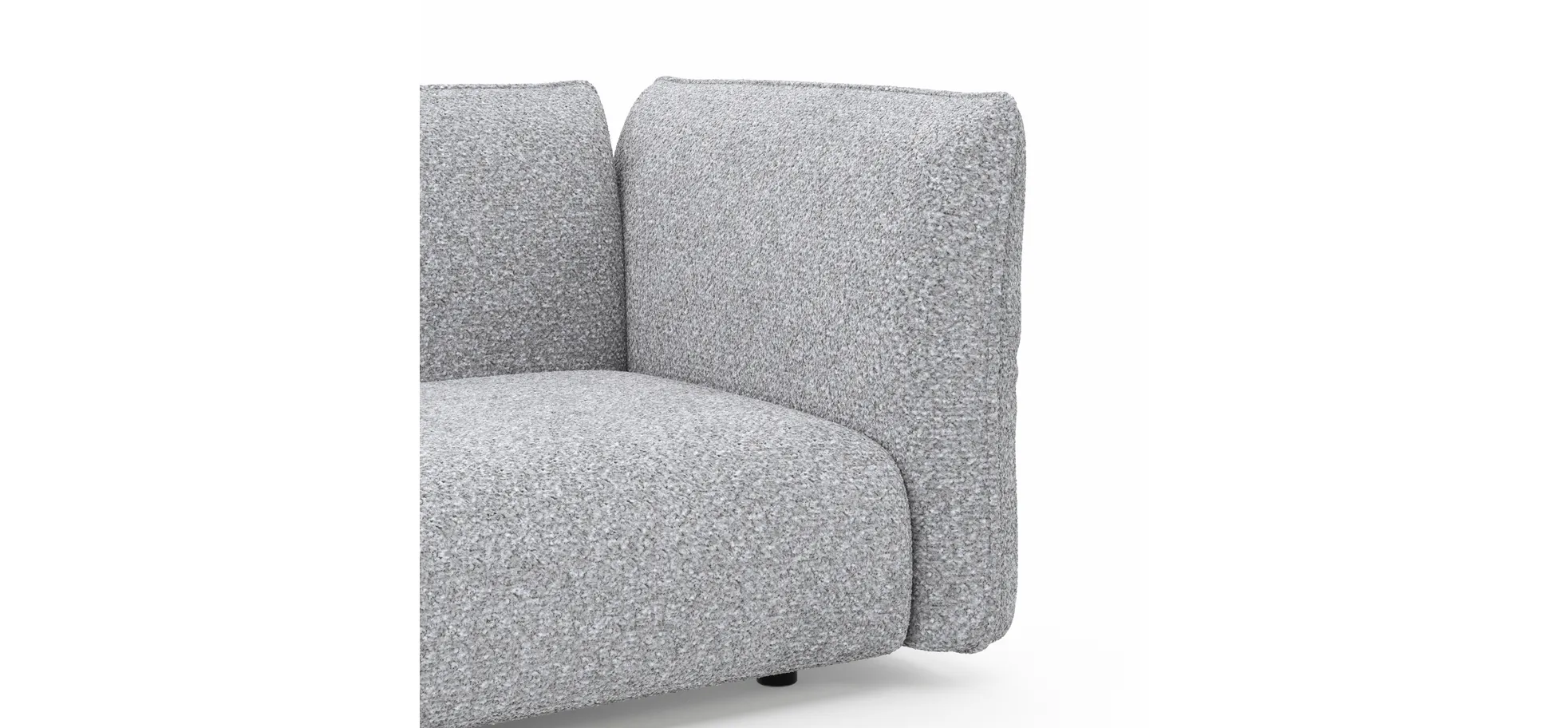 Trapezsofa Motone - Ecke links mit 2-Sitzer, Stoff, Hellgrau