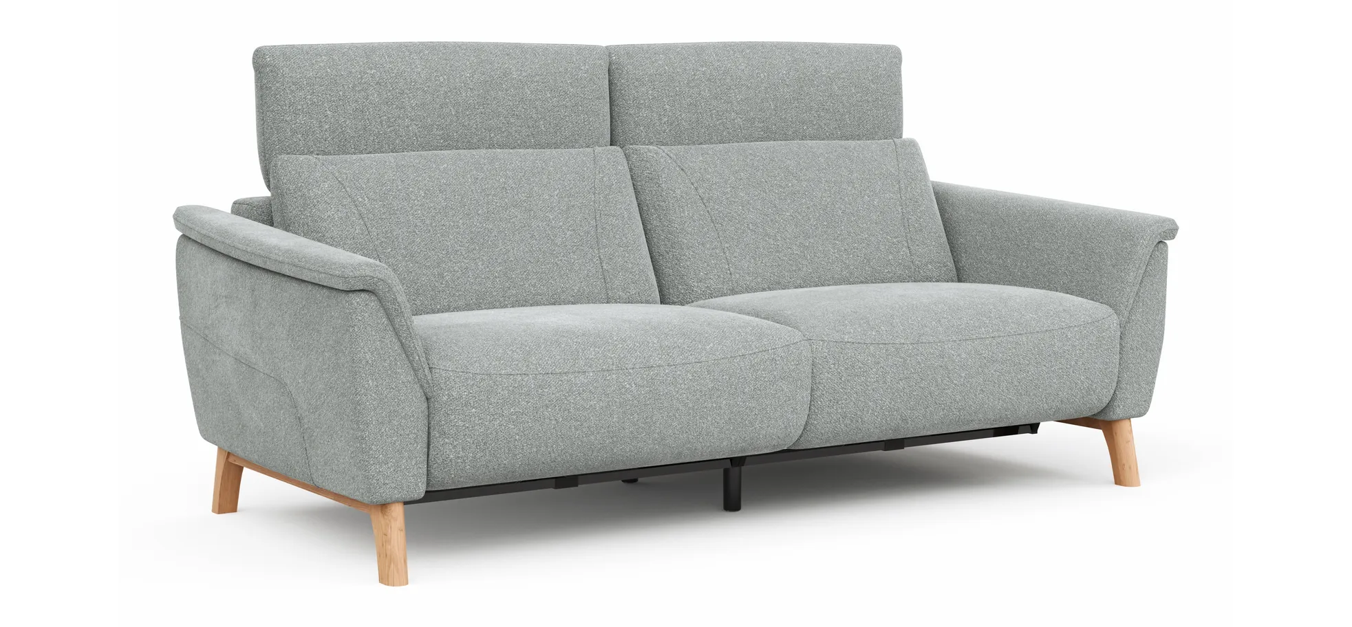 Sofa Nevin - 3-Sitzer, inkl. Relaxfunktion und Kopfteilverstellung (motorisch), Stoff, Silbergrau 