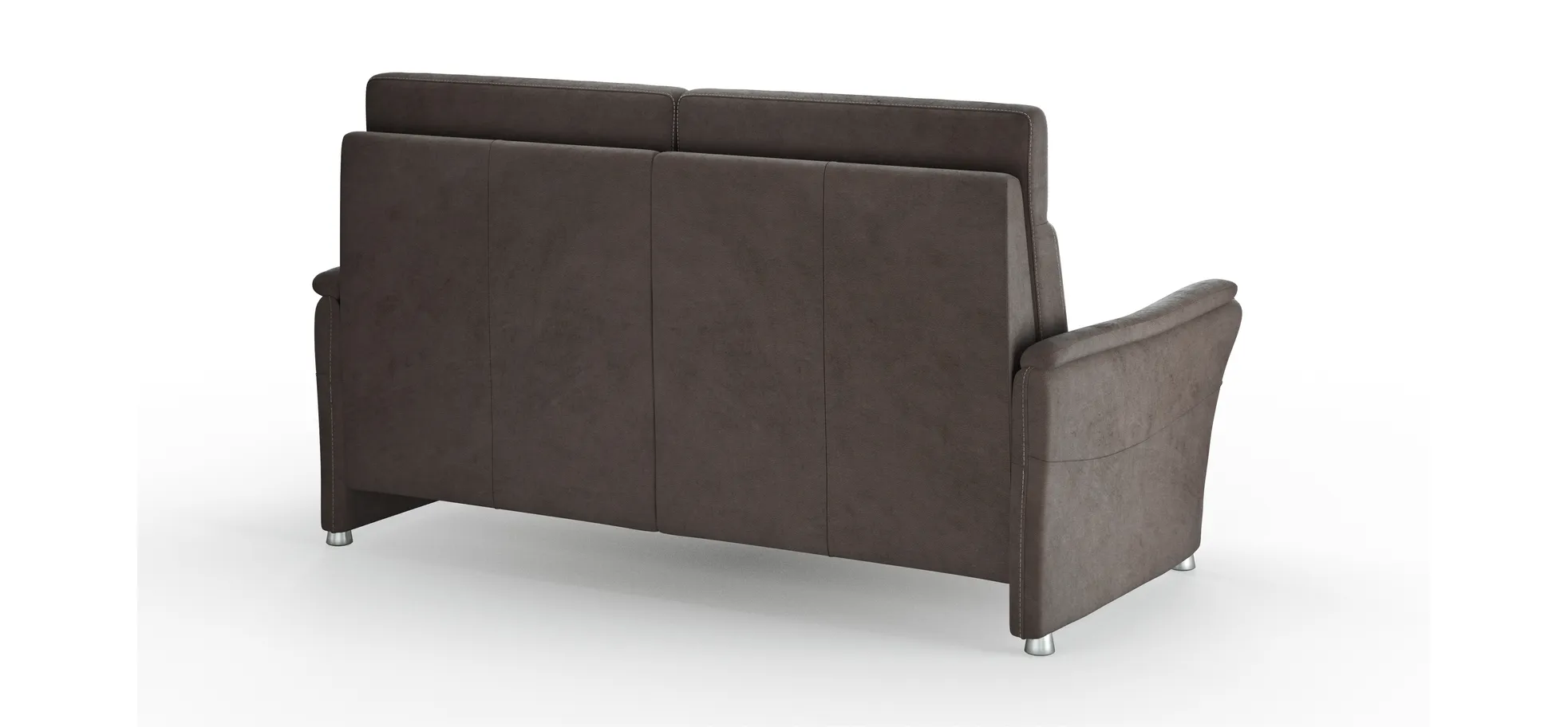 Sofa Arima - 2,5-Sitzer inkl. Sitzvorzug (motorisch) und Armlehnen verstellbar, Stoff, Dunkelbraun