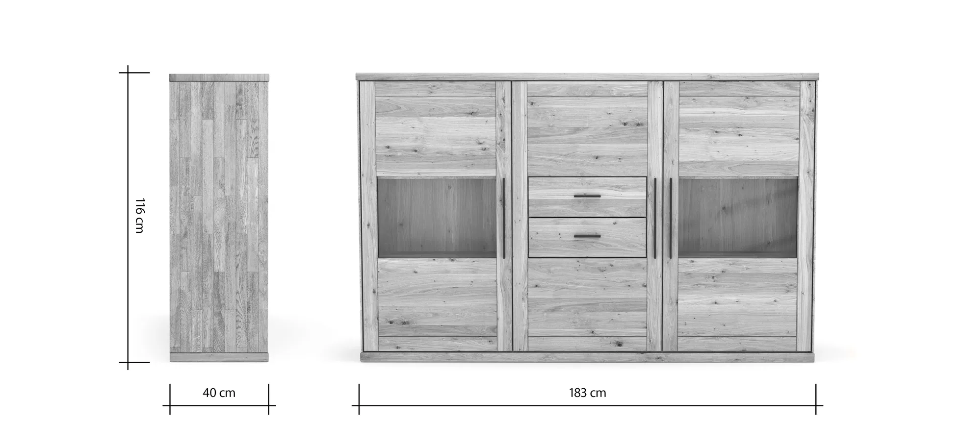 Highboard Faro 6.0 - Wildeiche massiv, natur, geölt