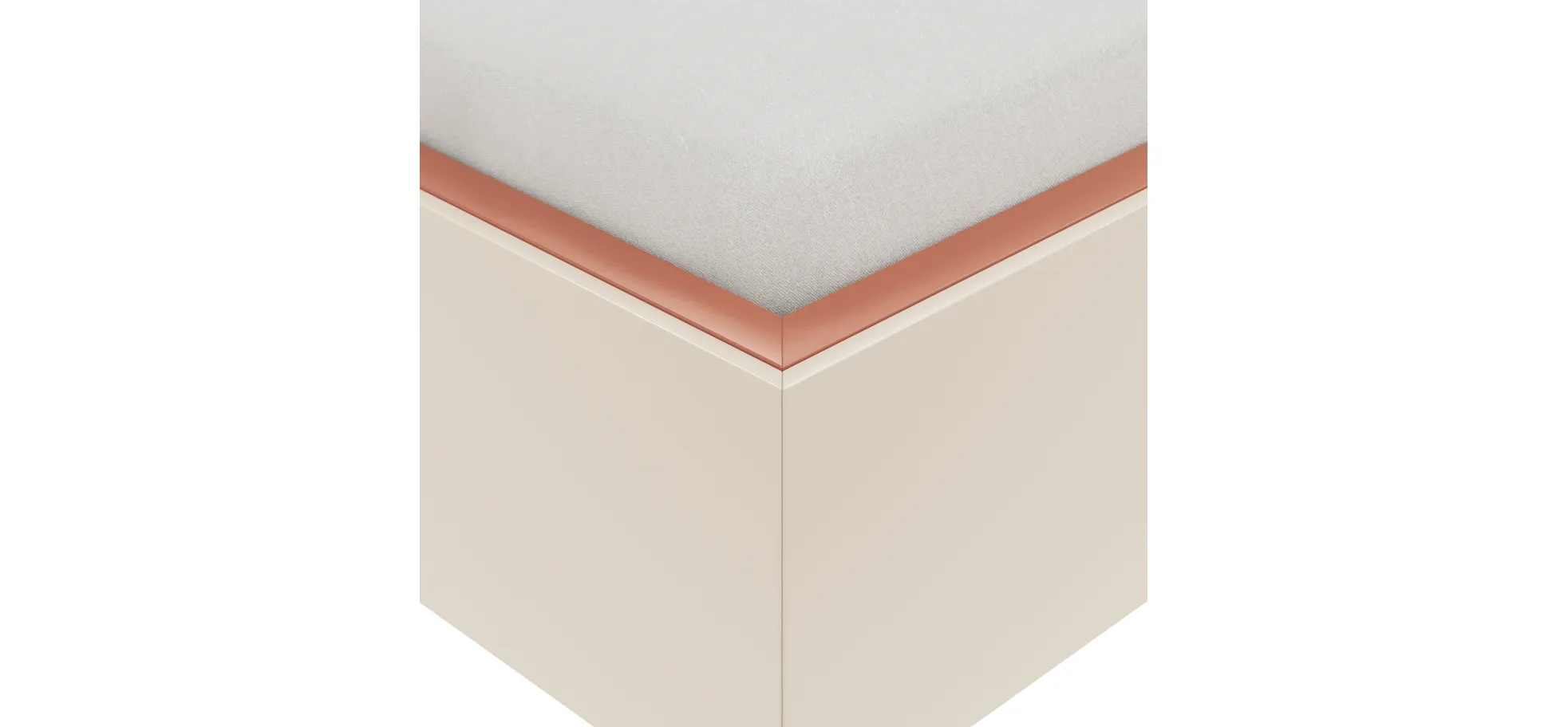 Bettanlage Matera - Lack, Creme, Absetzung, Pfirsich