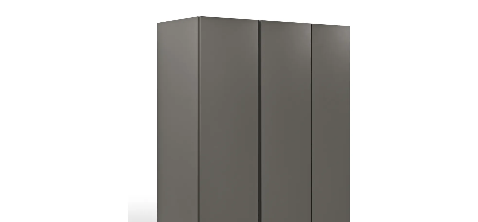 Drehtürenschrank Loretto - B ca. 254 cm, Melamin matt, Anthrazit