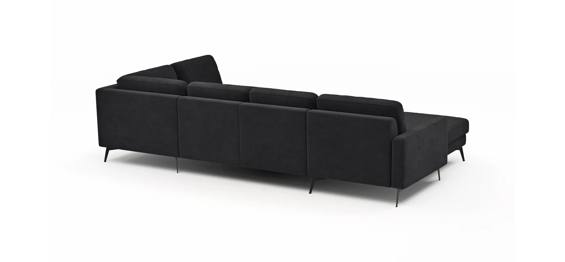 Wohnlandschaft Enna - Longchair links, 2,5-Sitzer, Ecke rechts, Stoff, Anthrazit