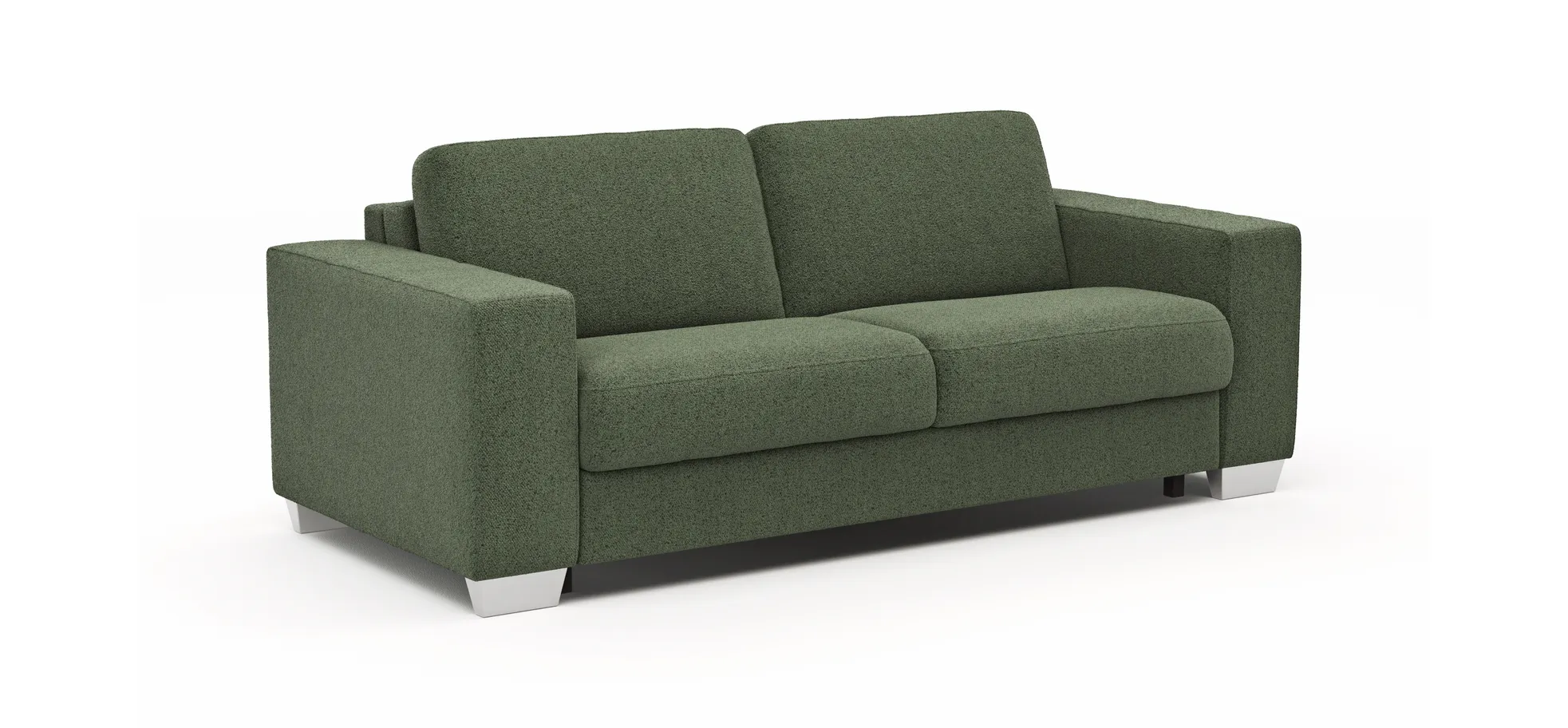 Sofa Nuoro - 2,5-Sitzer inkl. Schlaffunktion, Armlehne breit, Stoff, Olivgrün