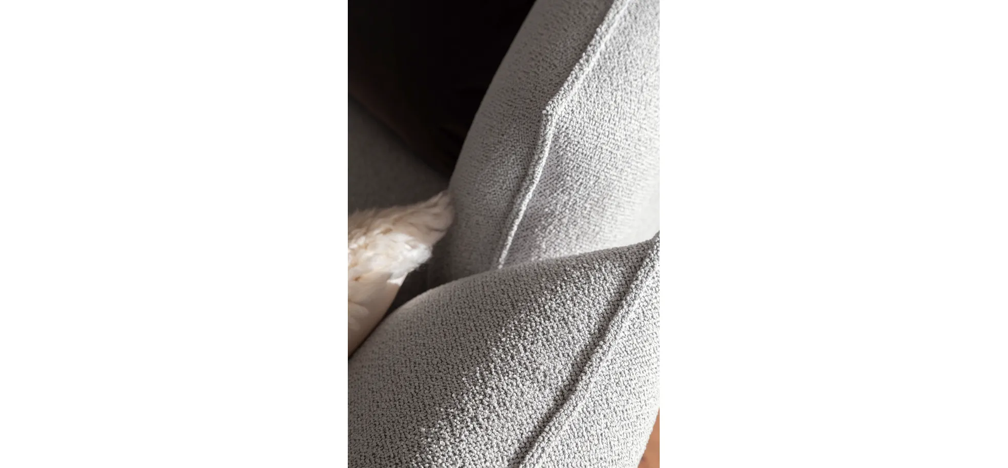 Ecksofa Motone - 2,5-Sitzer mit Ecke rechts, Stoff, Hellgrau