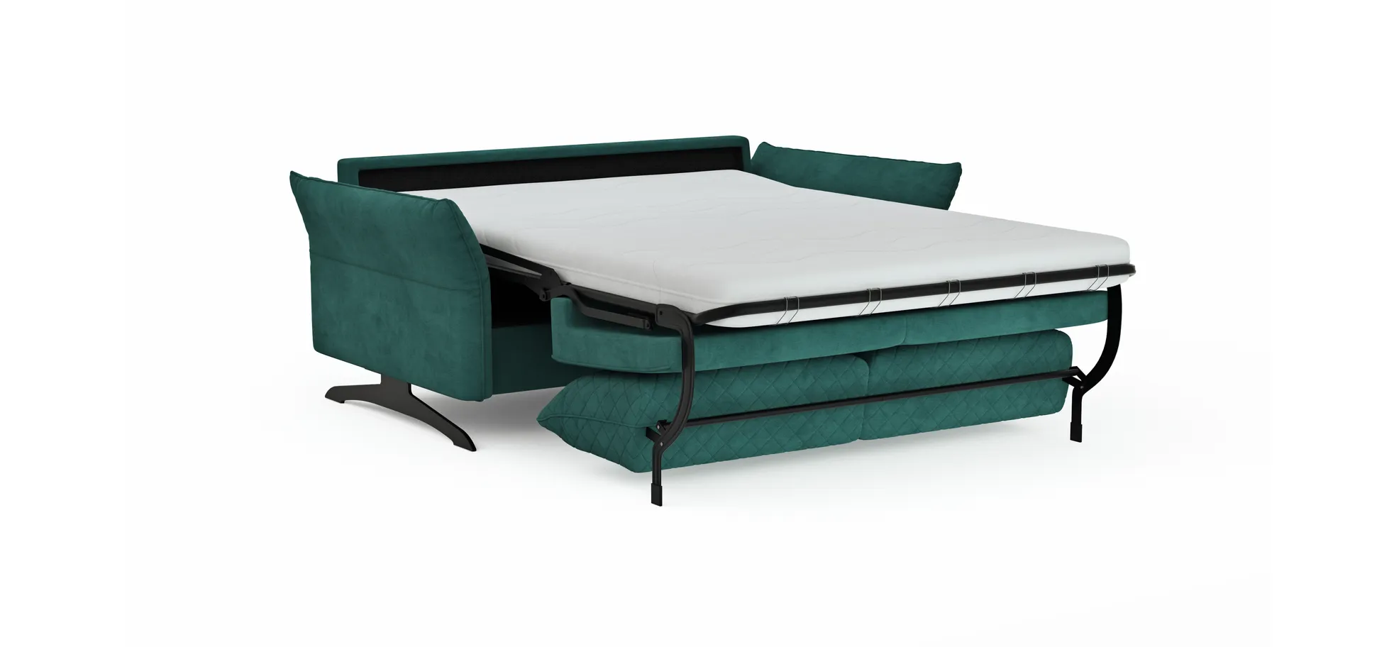 Sofa Melida - 2,5-Sitzer inkl. Schlaffunktion, Stoff, Smaragd