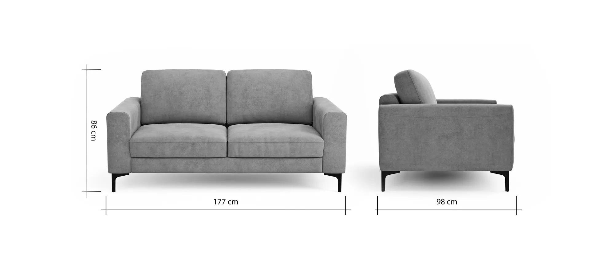 Sofa Oviedo - 2-Sitzer, Stoff, Braungrün