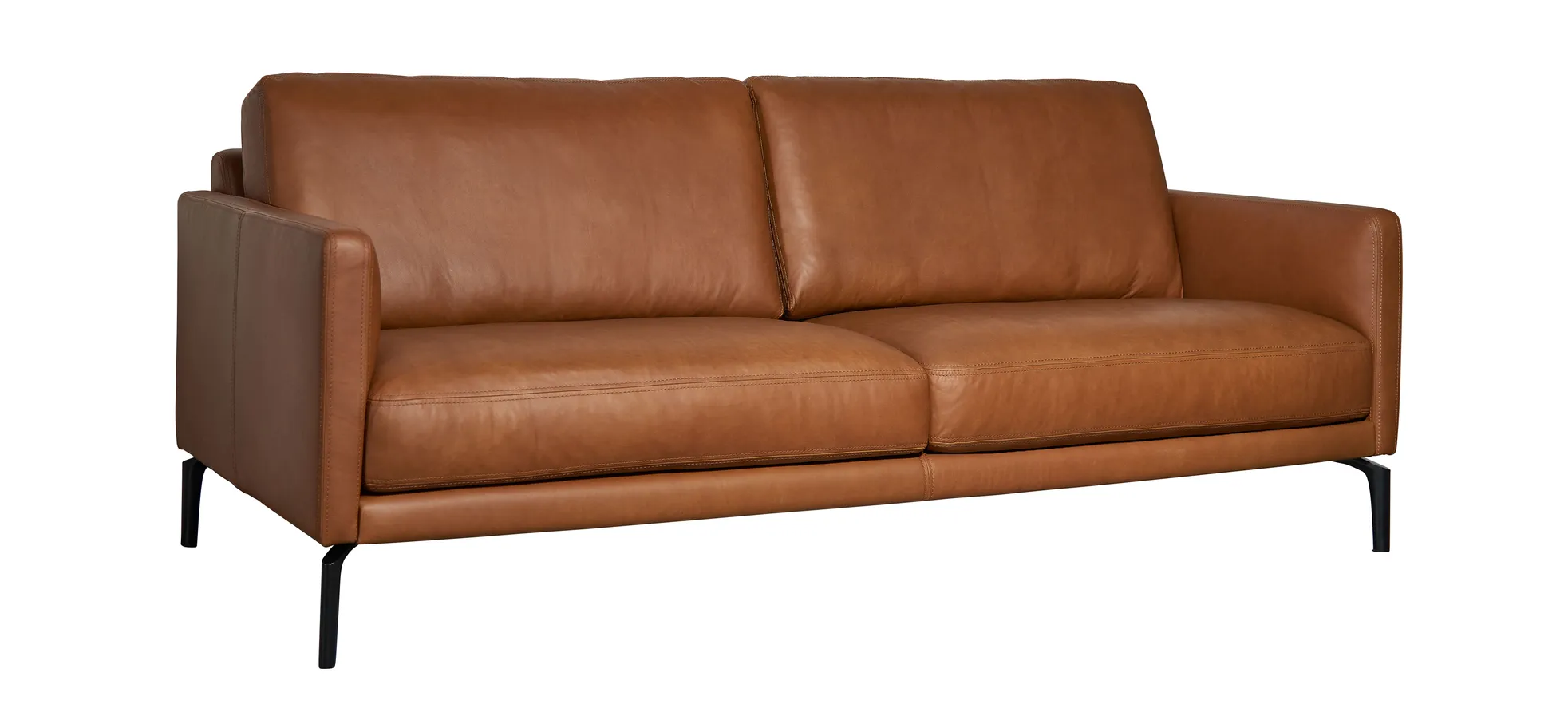 Sofa Cuneo - 2,5-Sitzer, Leder, Cognac