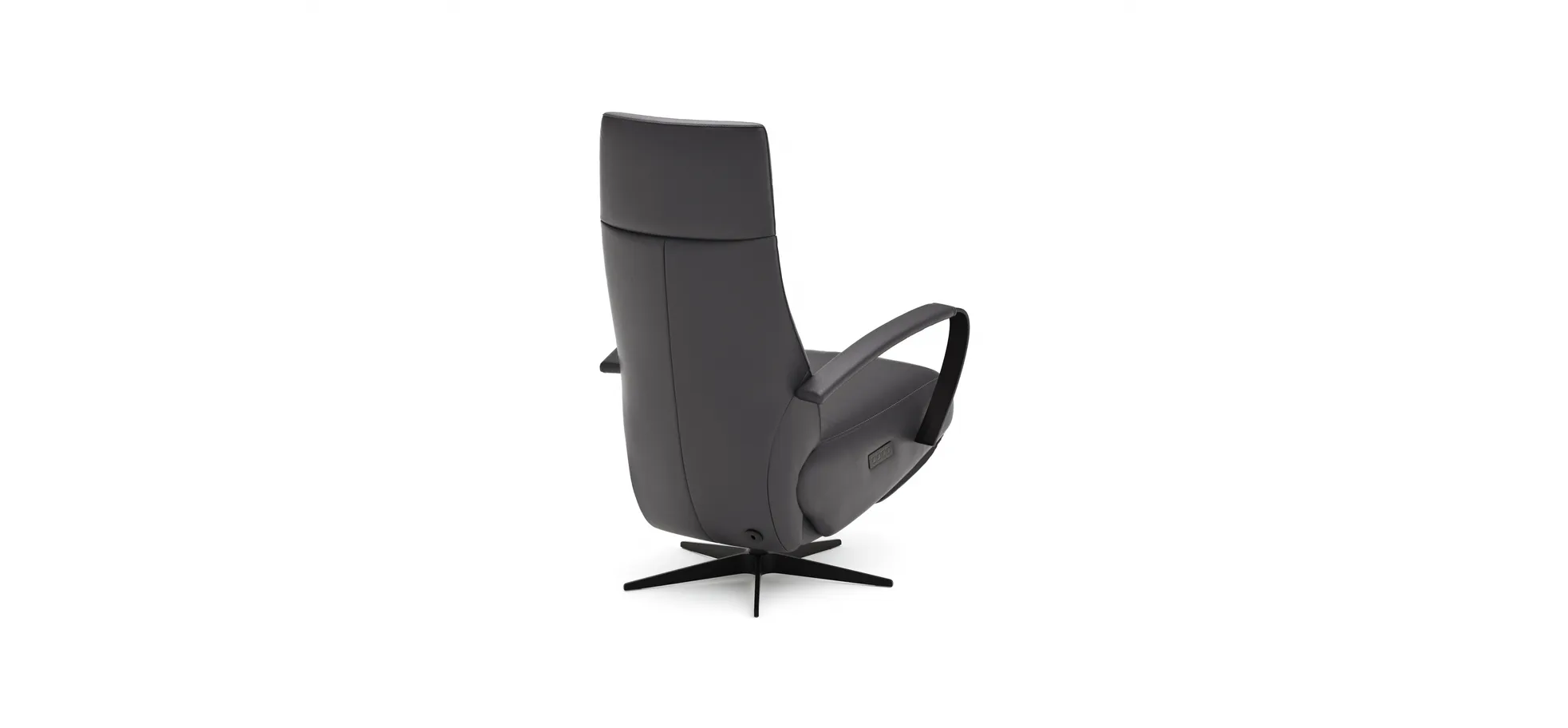 Relaxsessel Girona - Relaxfunktion (motorisch), Leder, Schwarz